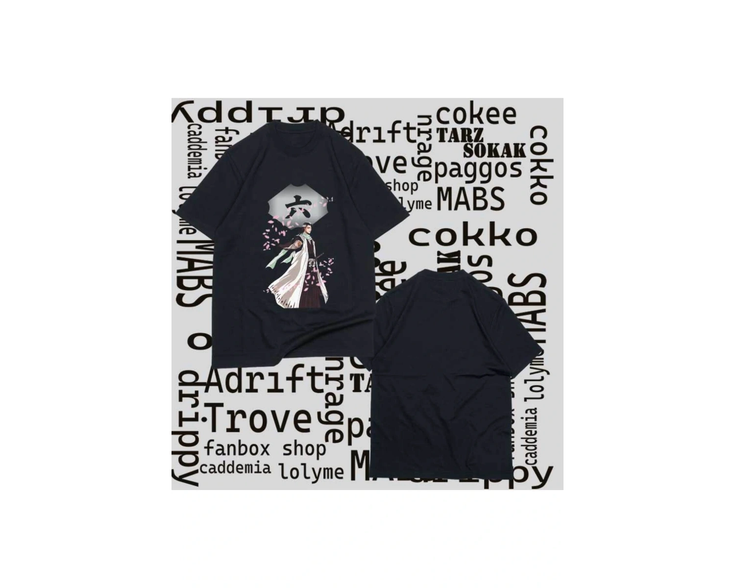 Kod Presss Unisex Siyah Byakuya Anime Bleach T-shirt 127222tt