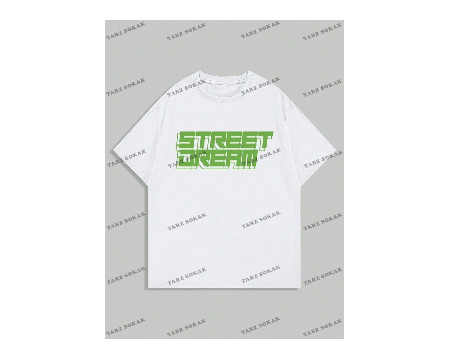 KOD Trend Anime Erkekler Beyaz Karikatür Baskılı Sırt Tasarımlı Kısa Kollu Tişört