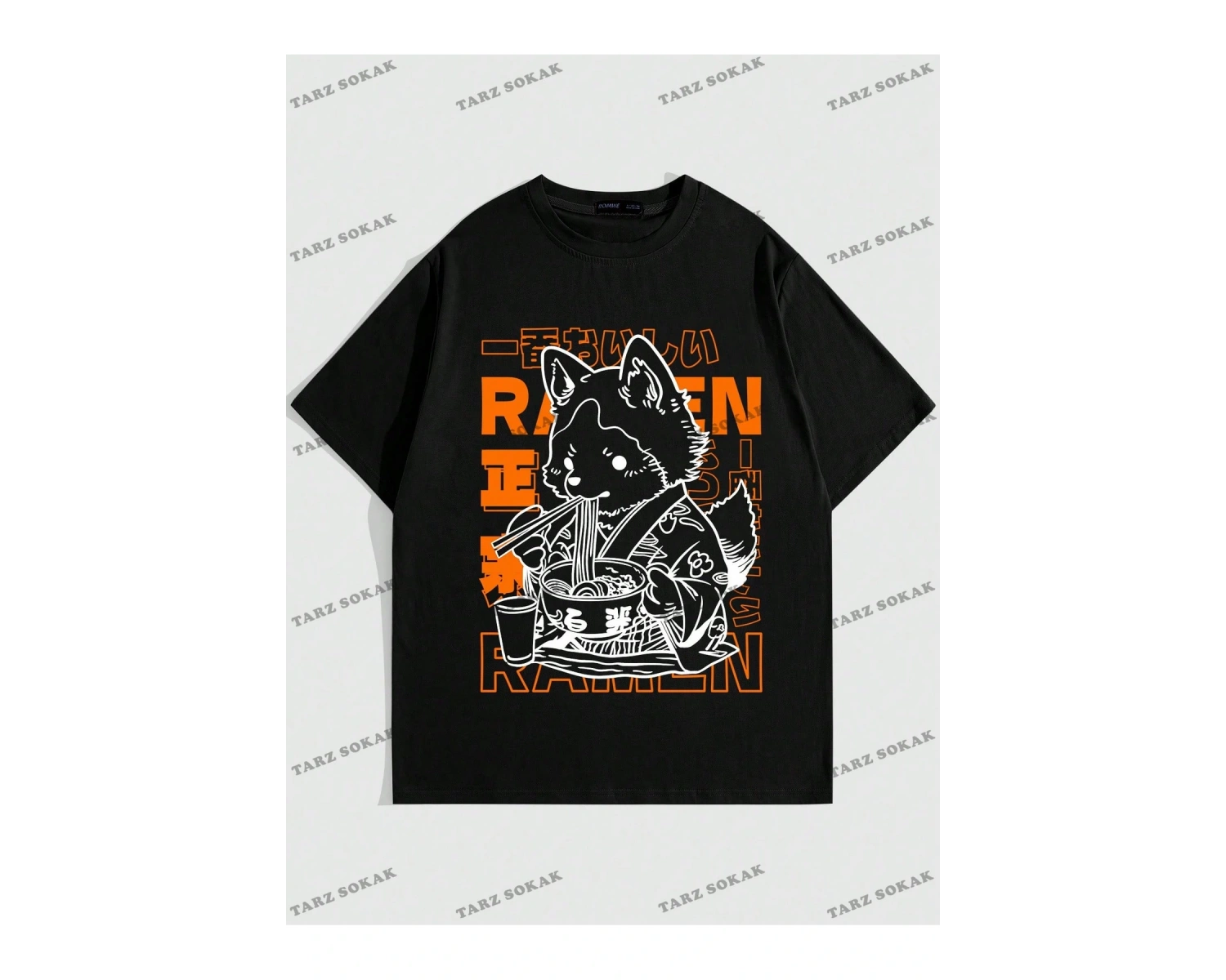 KOD Trend Anime Erkekler Karikatür ve Slogan Grafikli Tişört