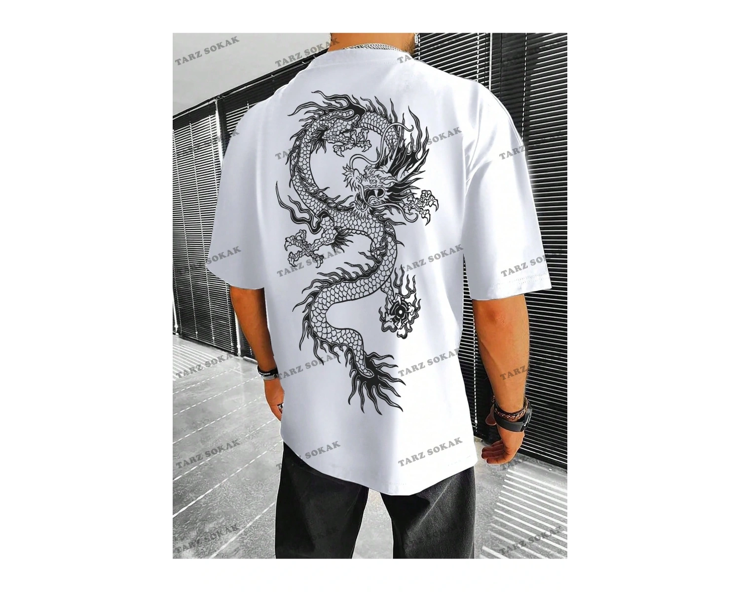 KOD Trend EMRG Erkek Ejderha Baskılı Kısa Kollu Tişört