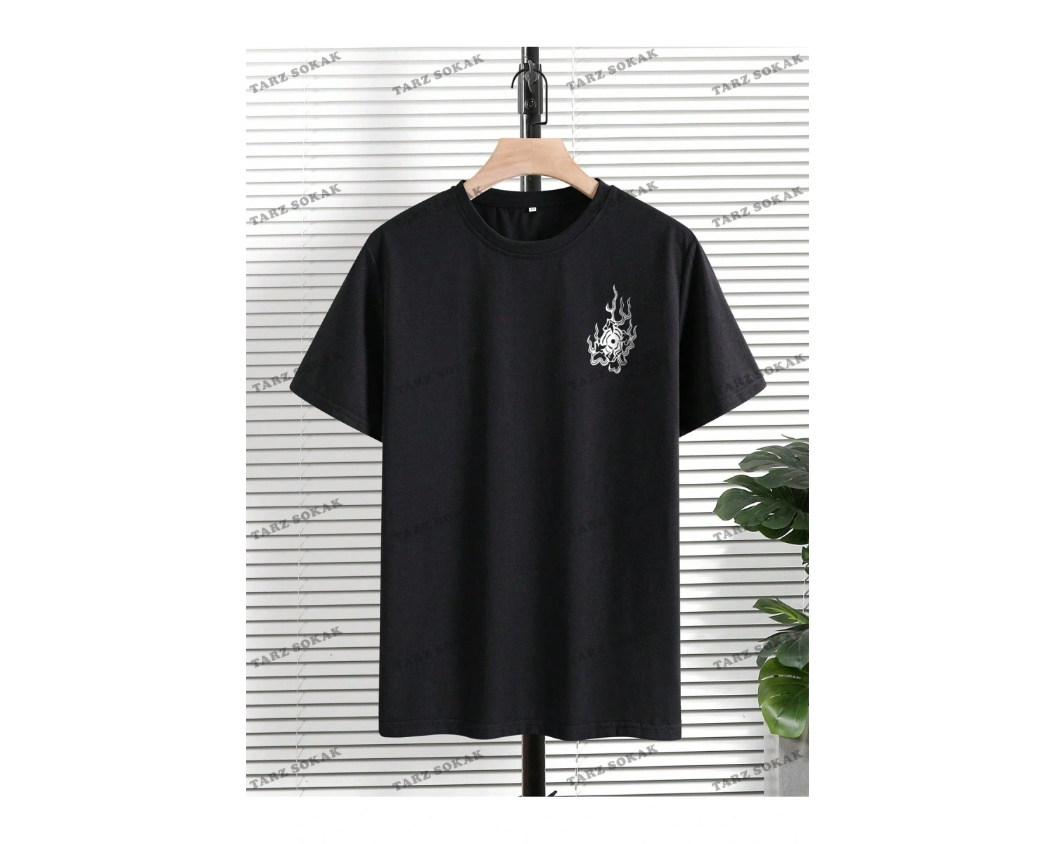 KOD Trend EMRG Erkek Ejderha Grafikli Düşük Omuz Tişörtü