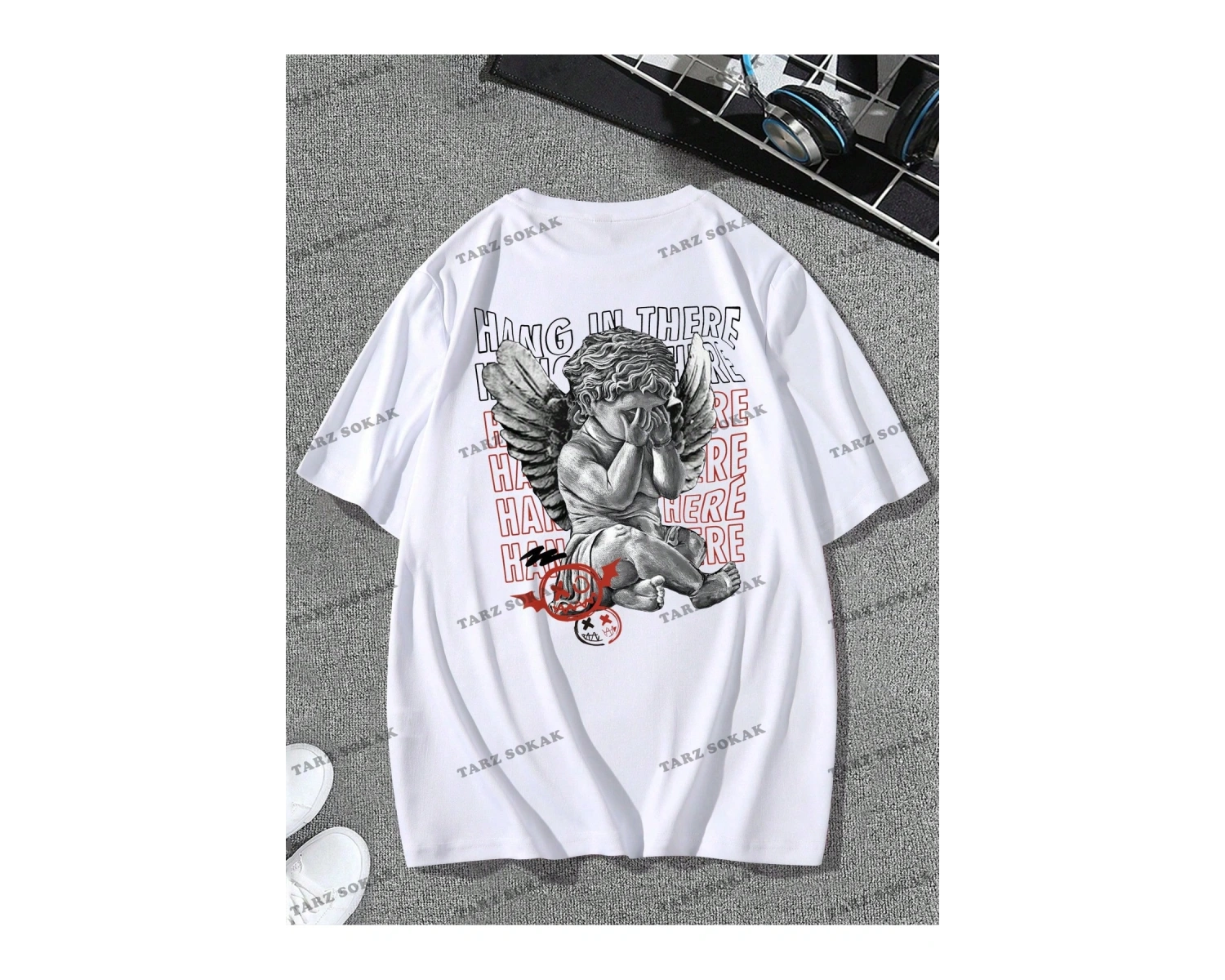 KOD Trend EMRG Erkek Mektup Baskılı Kısa Kollu Tişört