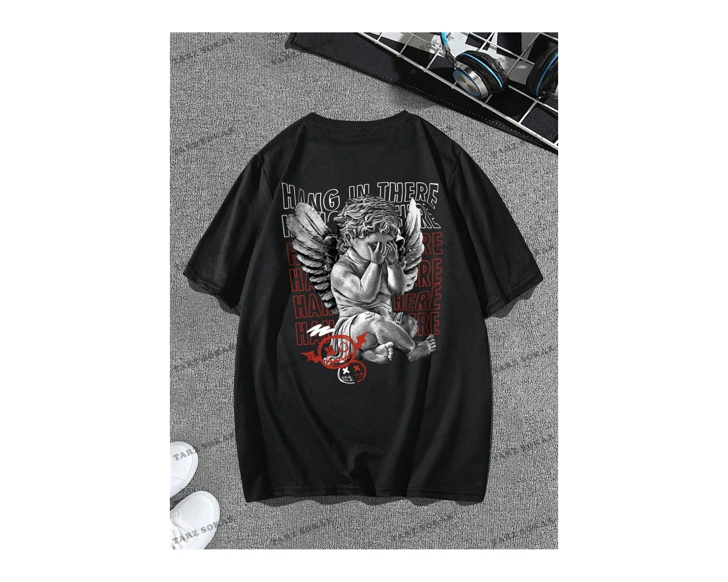 KOD Trend EMRG Erkek Mektup Baskılı Kısa Kollu Tişört