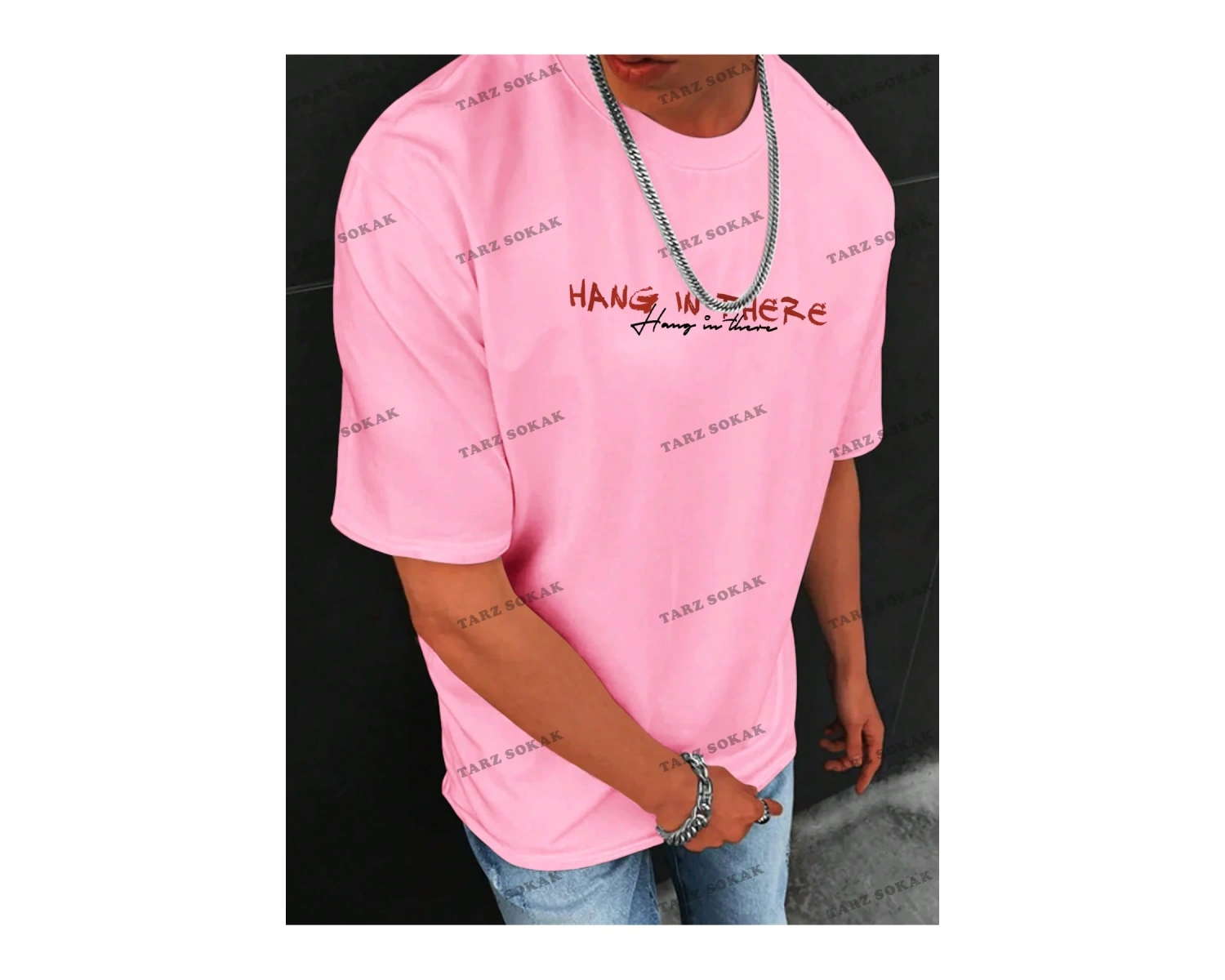 KOD Trend EMRG Erkek Melek ve Mektup Baskılı Tişört