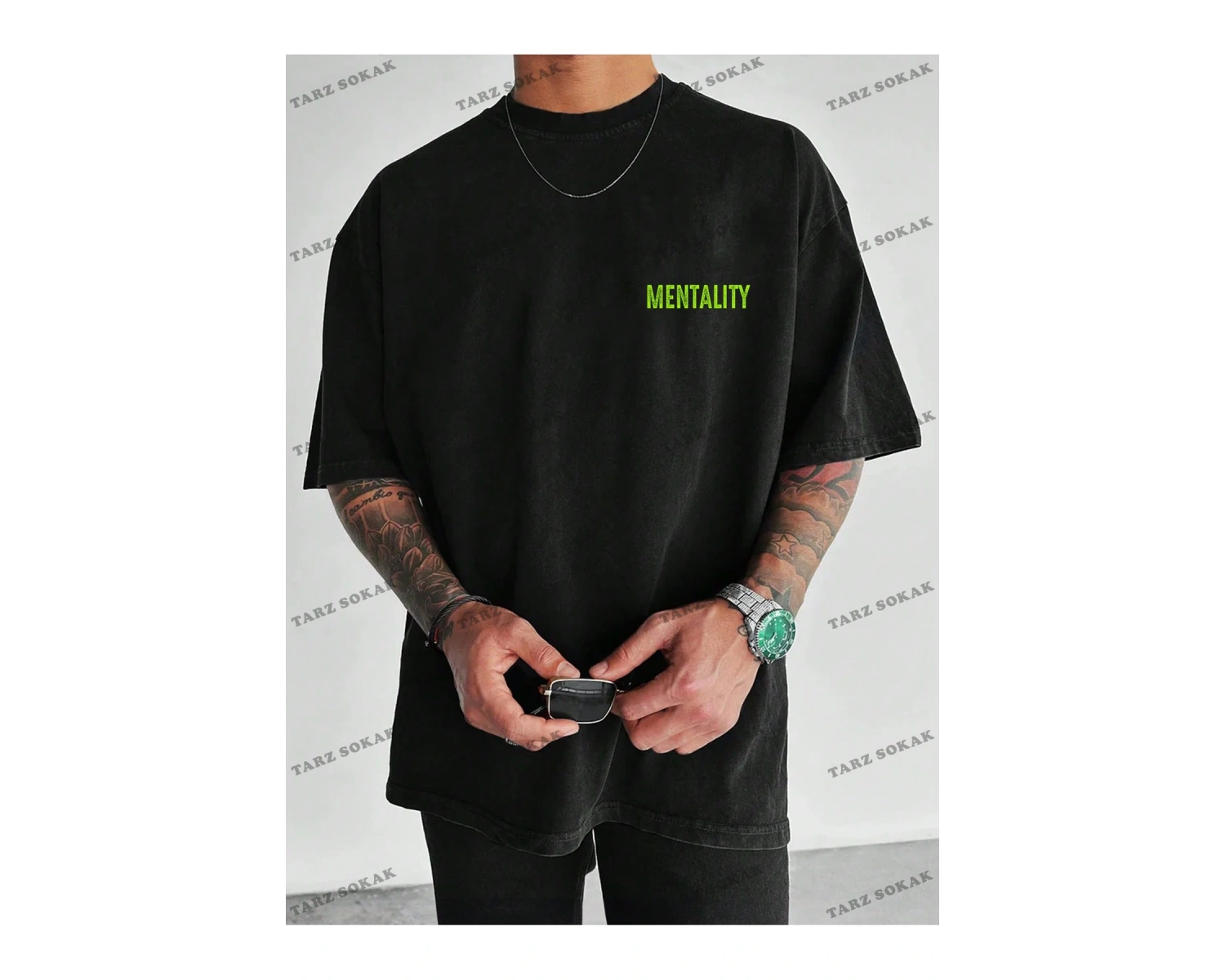 KOD Trend EMRG Erkek Melek Ve Slogan Baskılı Tişört