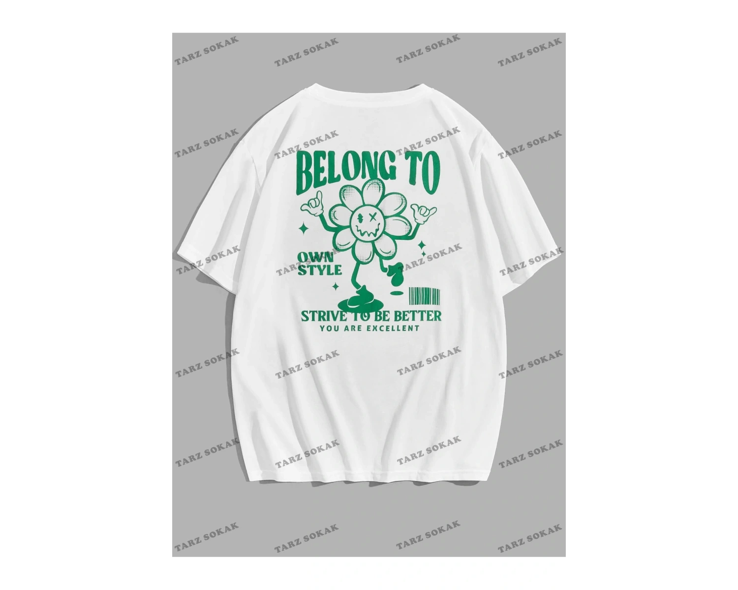 KOD Trend EMRG Yazılı ve Karikatür Grafikli Bol Kesim Erkek Tişörtü