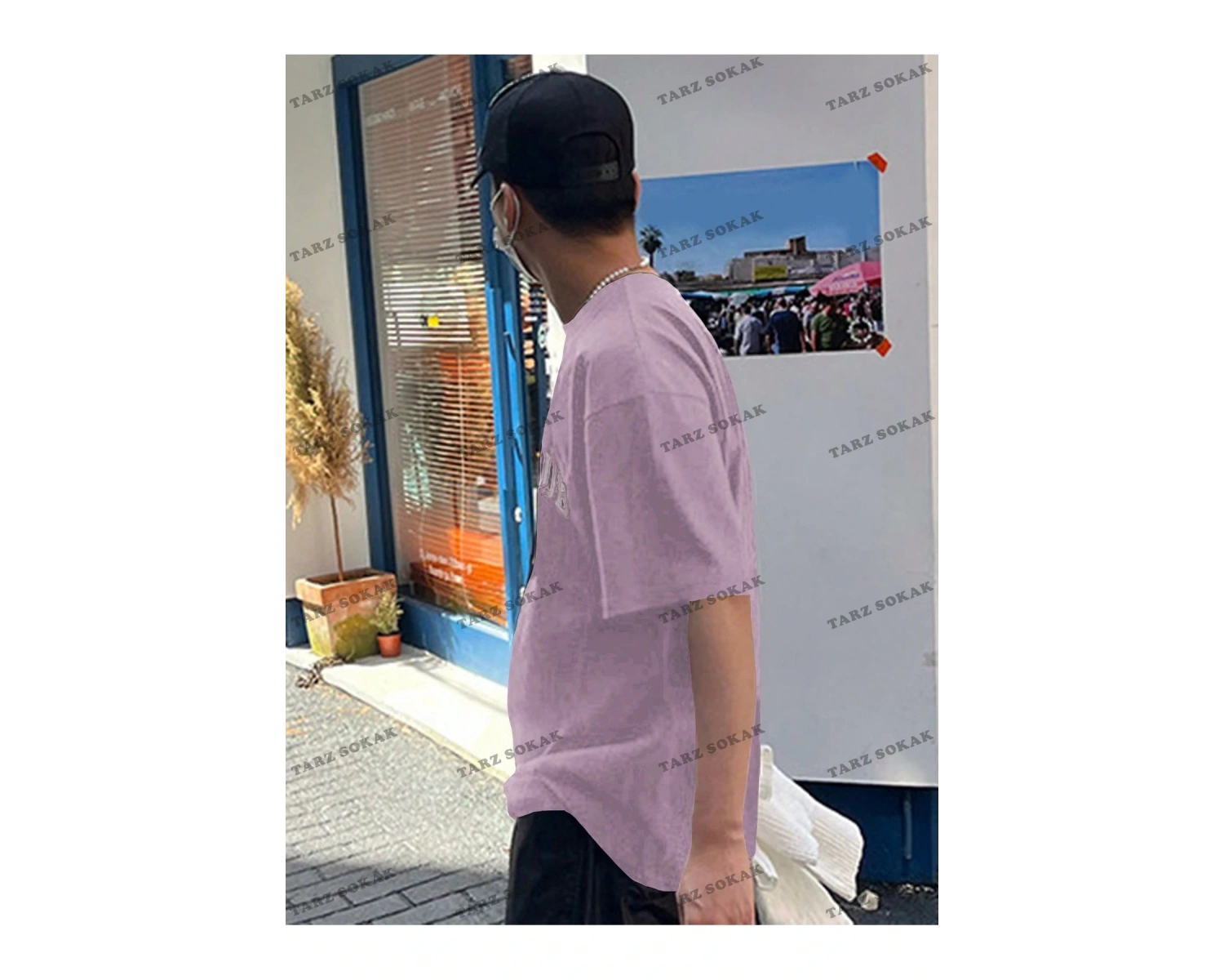 KOD Trend Erkek Baskılı Yuvarlak Yaka Kedi Ve Sloganlı T-Shirt