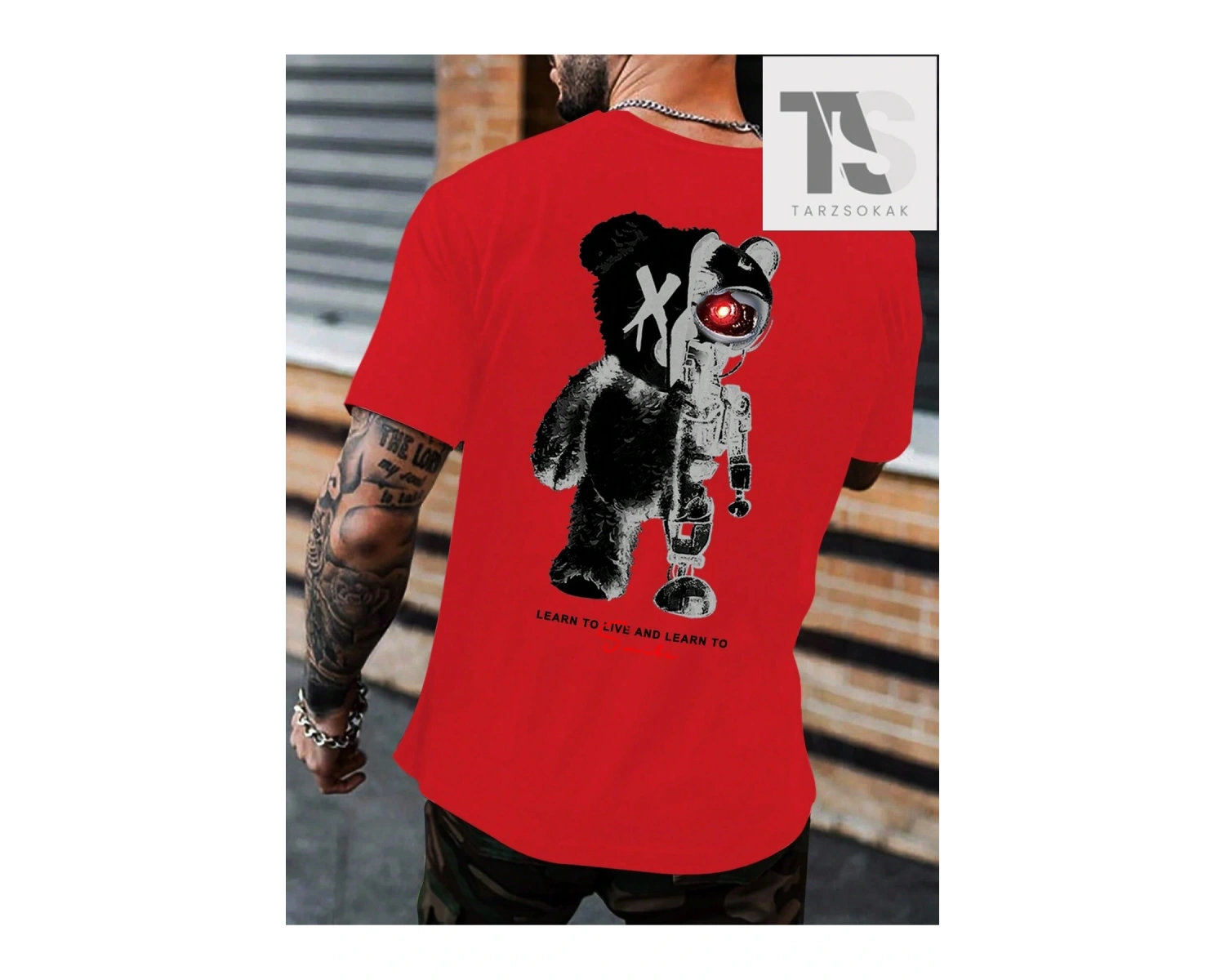 KOD Trend Erkek Beyaz Yuvarlak Yaka Baskılı T-shirt