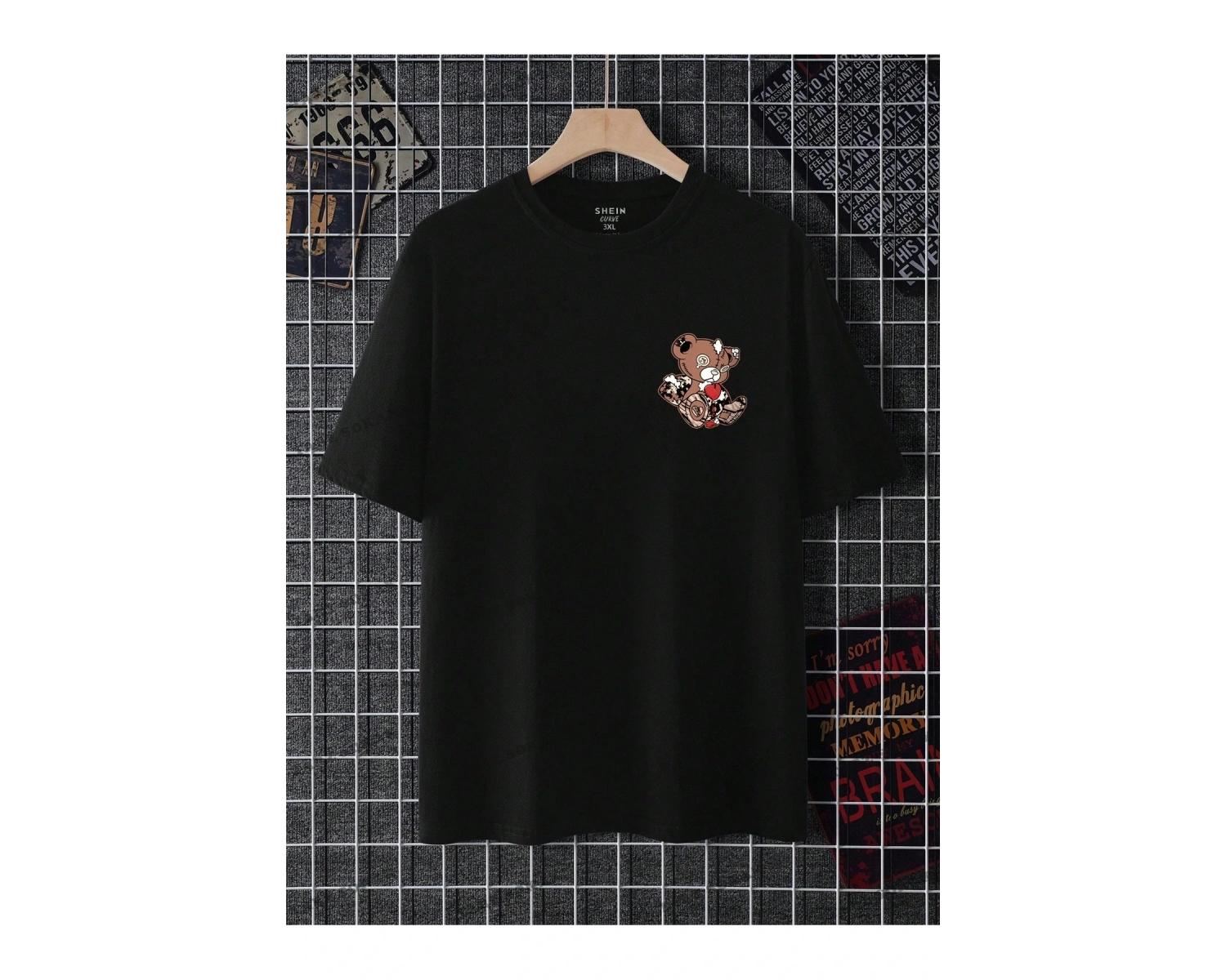 KOD Trend Erkek Büyük Beden Ayı Baskılı T-Shirt