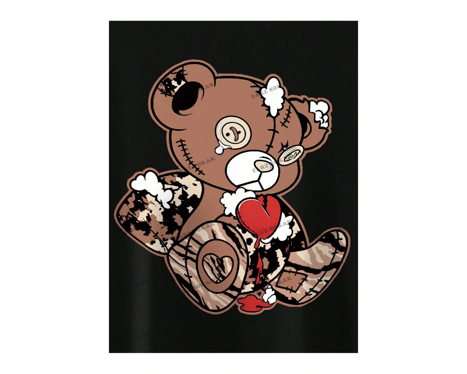 KOD Trend Erkek Büyük Beden Ayı Baskılı T-Shirt