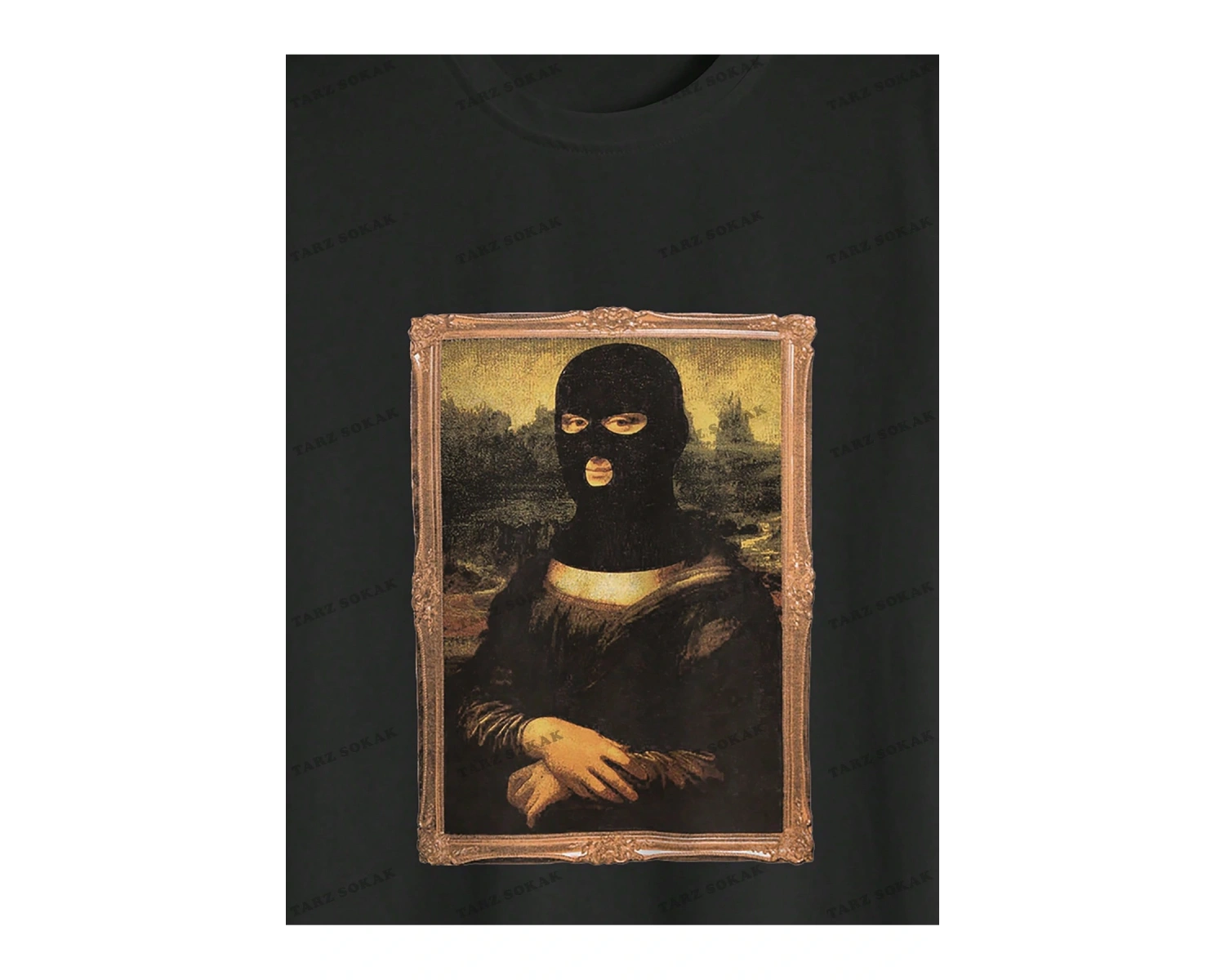 KOD Trend Erkek Büyük Beden Komik Mona Lisa Baskılı T-Shirt