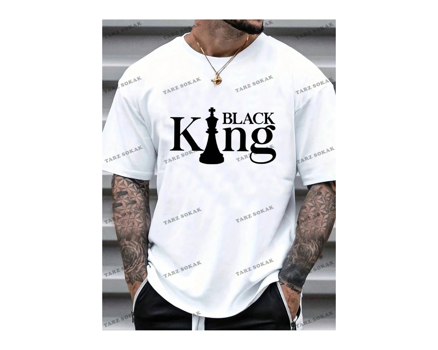 KOD Trend Erkek Büyük Beden Yazılı Kısa Kollu Tişört