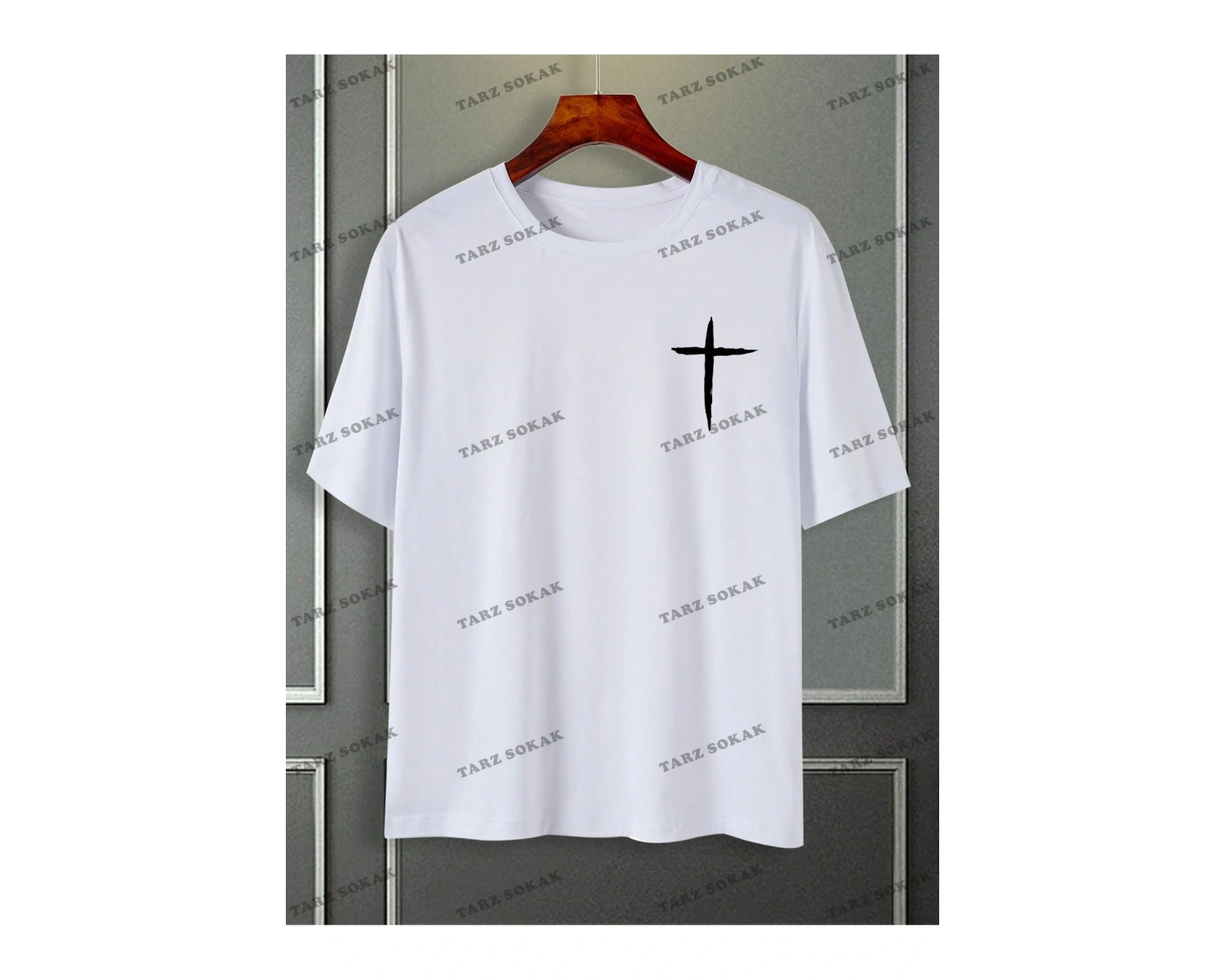 KOD Trend Erkek Çapraz Baskılı Tişört