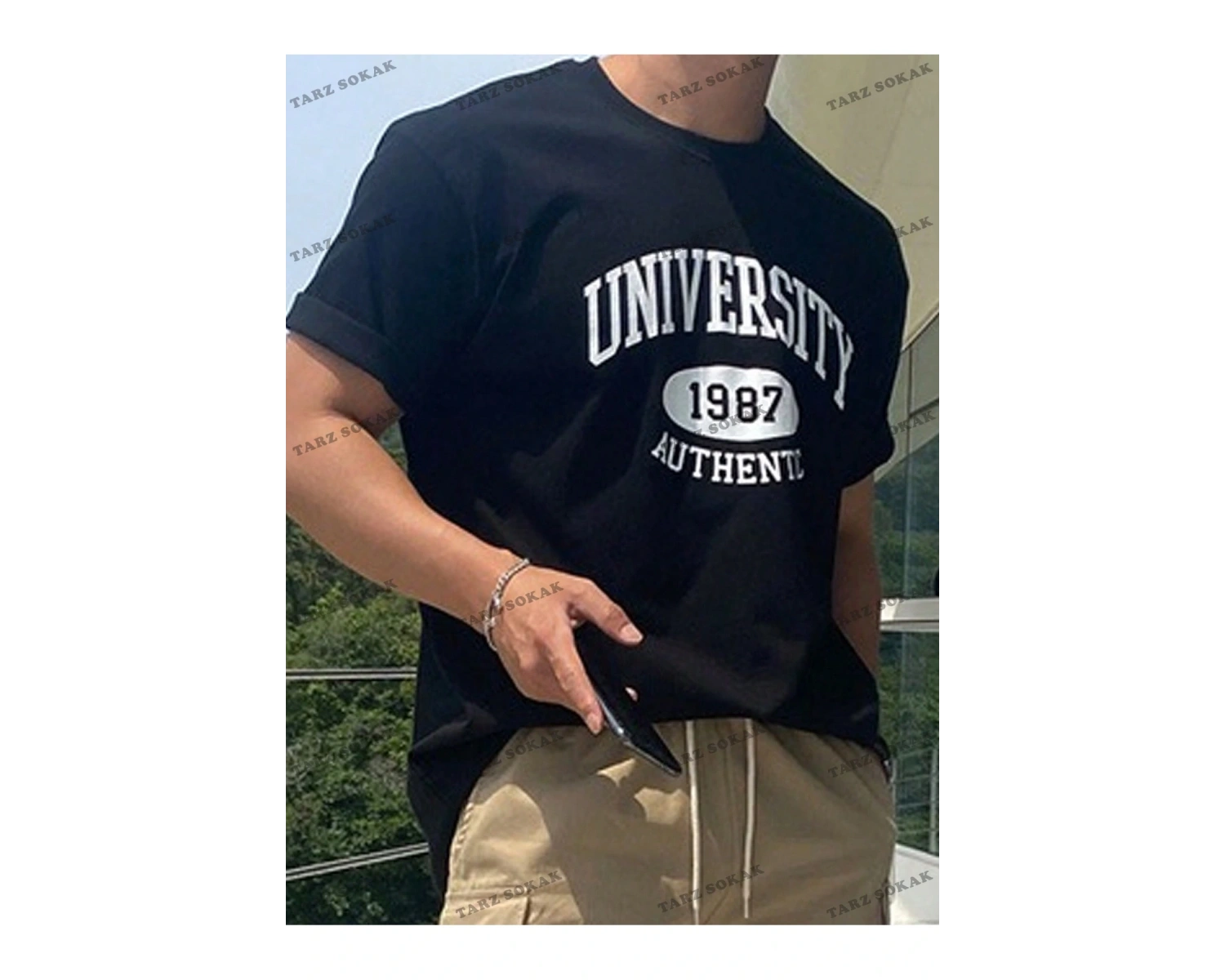 KOD Trend Erkek Harfli Grafik Tişört