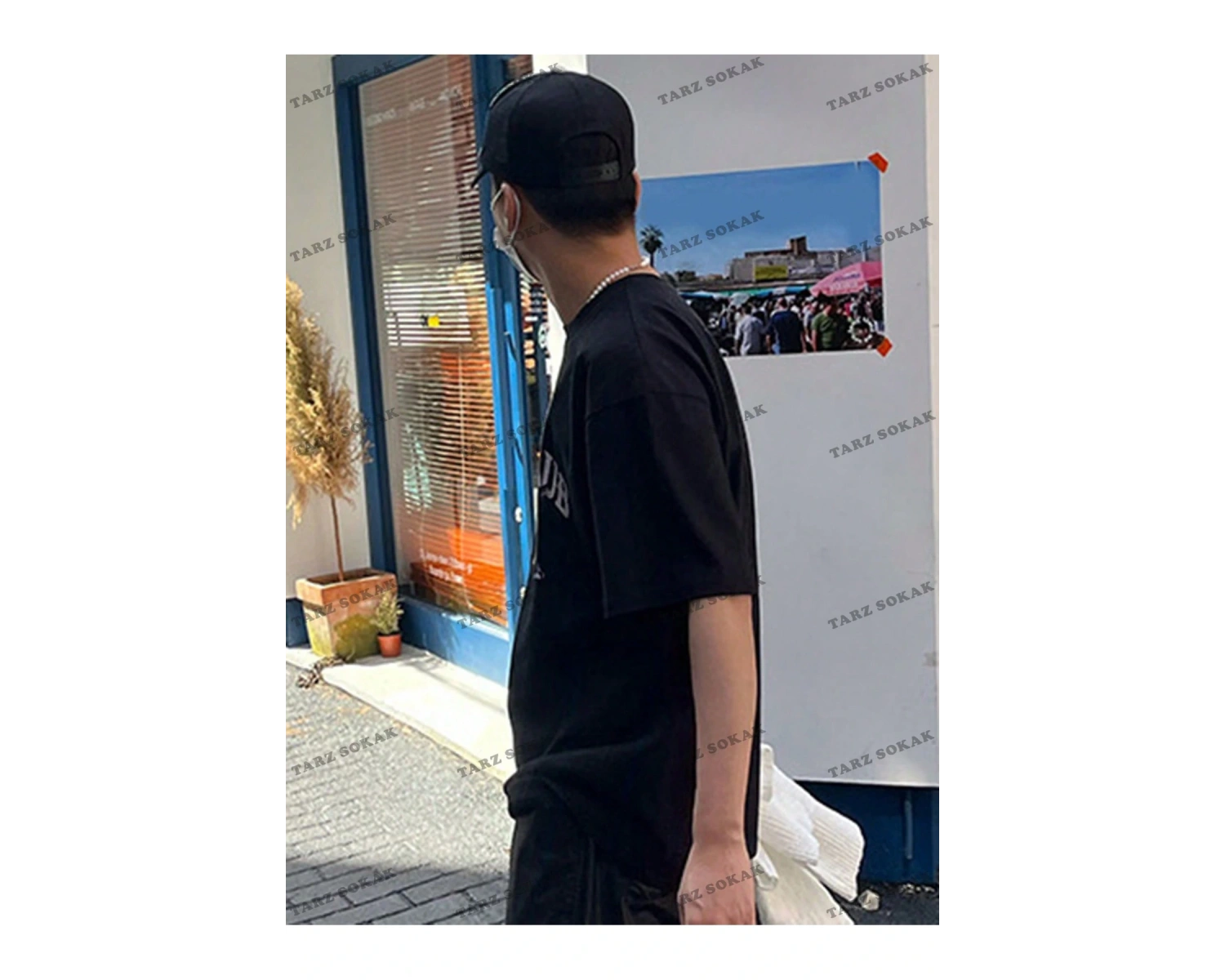 KOD Trend Erkek Kedi & Harf Grafikli Tişört