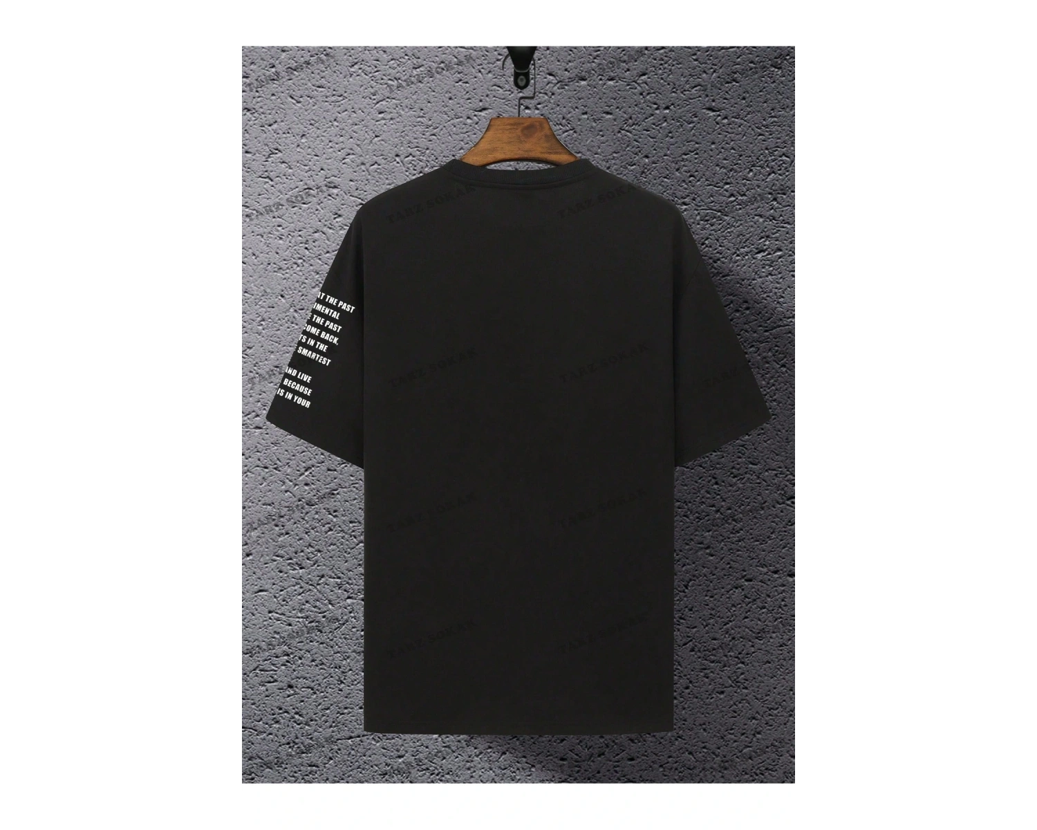 KOD Trend Erkek Sloganlı Düşük Omuz Oversize Tişört