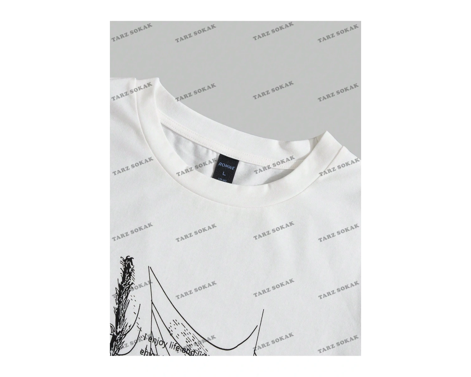 KOD Trend Goth Erkek Sloganlı ve Örümcek Desenli Tişört