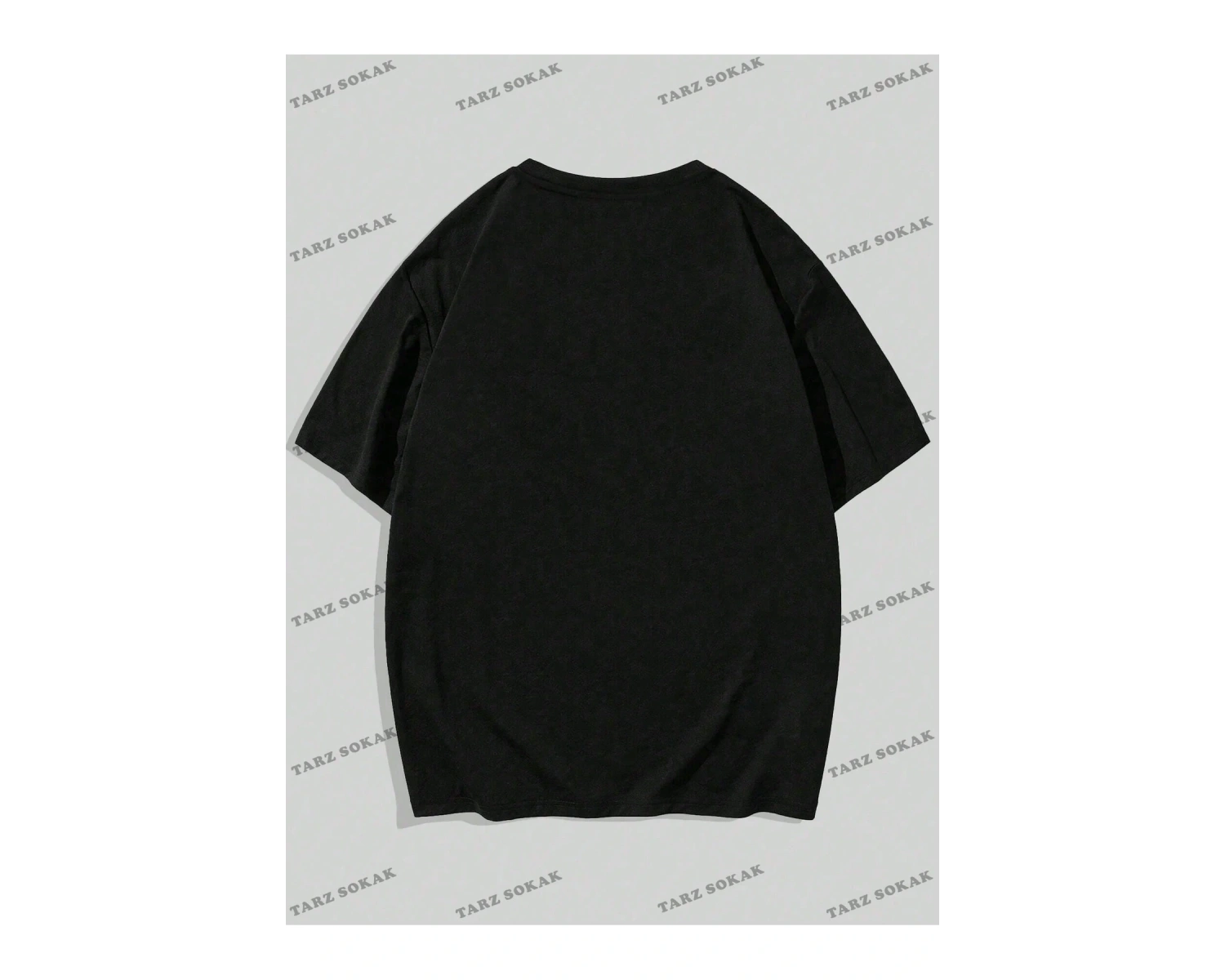 KOD Trend Grunge Punk Erkek Kanat Baskı Yuvarlak Yaka Tişört