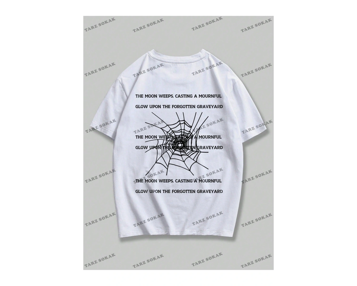 KOD Trend Grunge Punk Erkek Örümcek Mektup Grafikli Tişört
