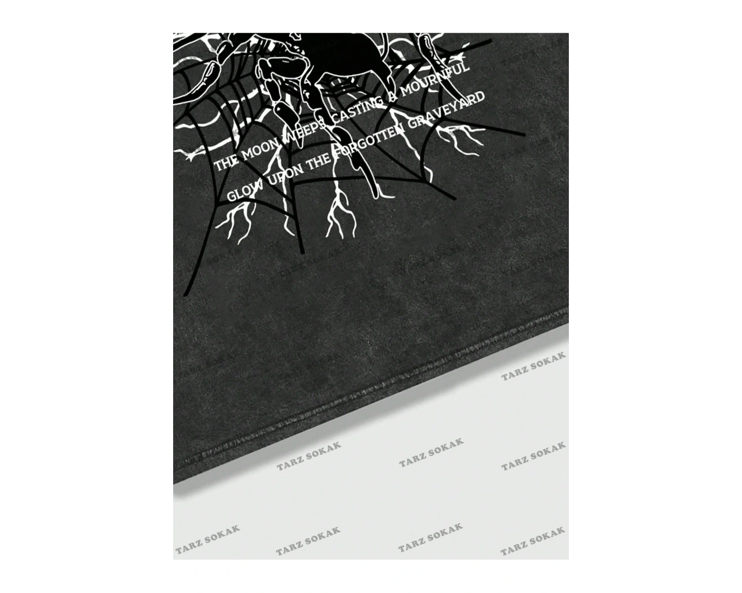 KOD Trend Grunge Punk Erkek Örümcek Mektup Grafikli Tişört