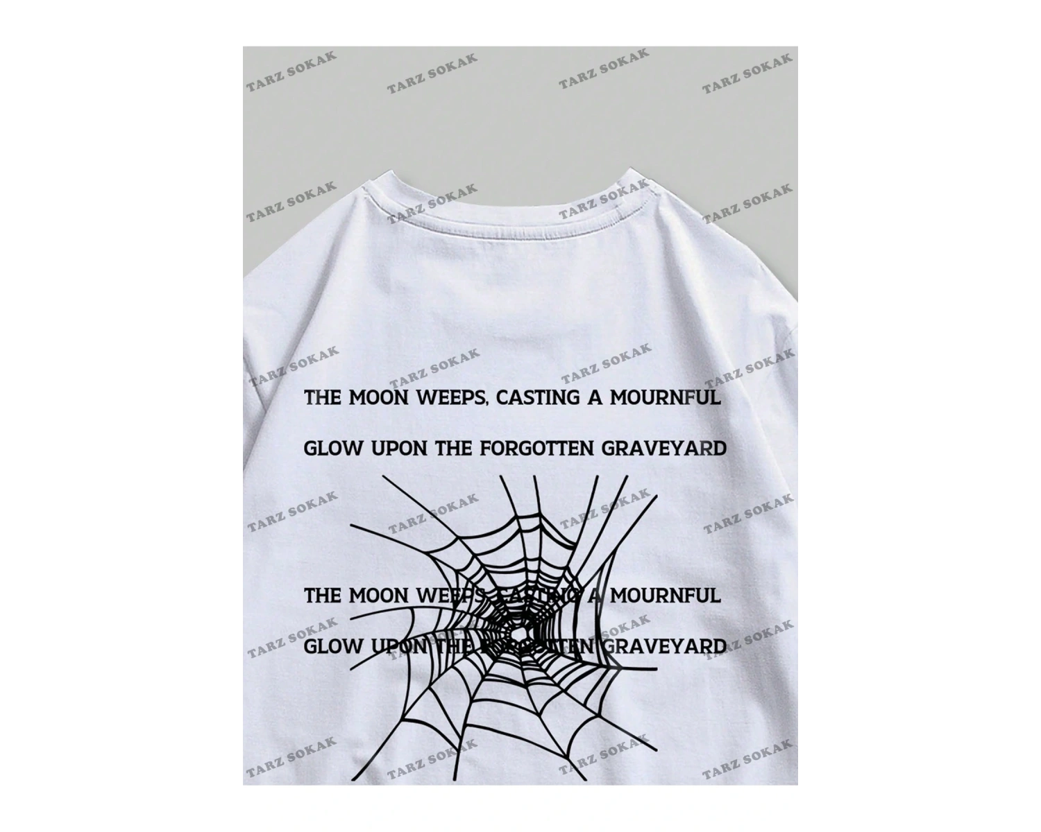 KOD Trend Grunge Punk Erkek Örümcek Mektup Grafikli Tişört