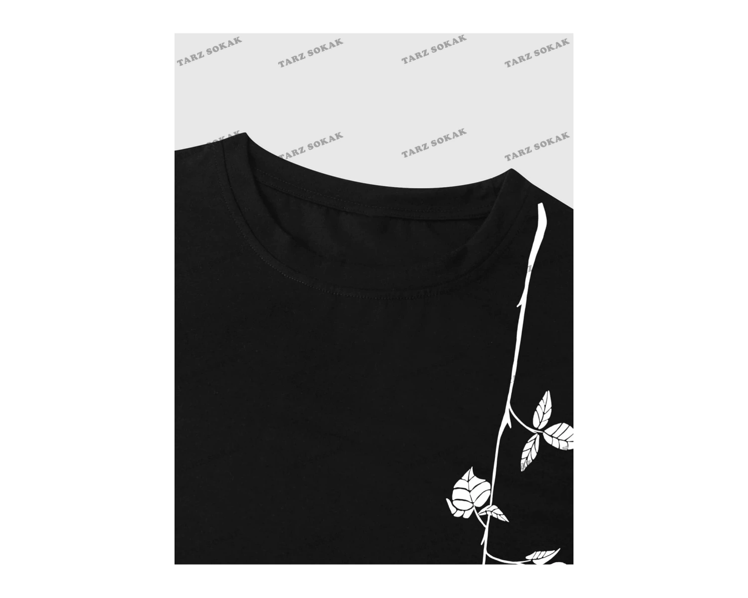 KOD Trend Homme Erkek Çiçek & Slogan Grafikli Tişört