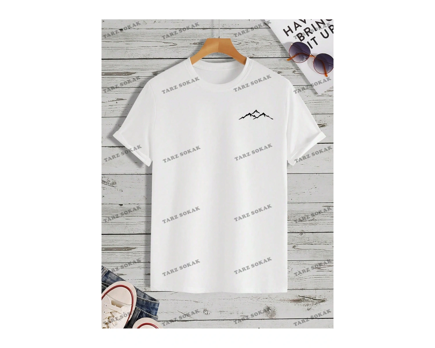 KOD Trend Homme Erkek Dağ Desenli Tişört