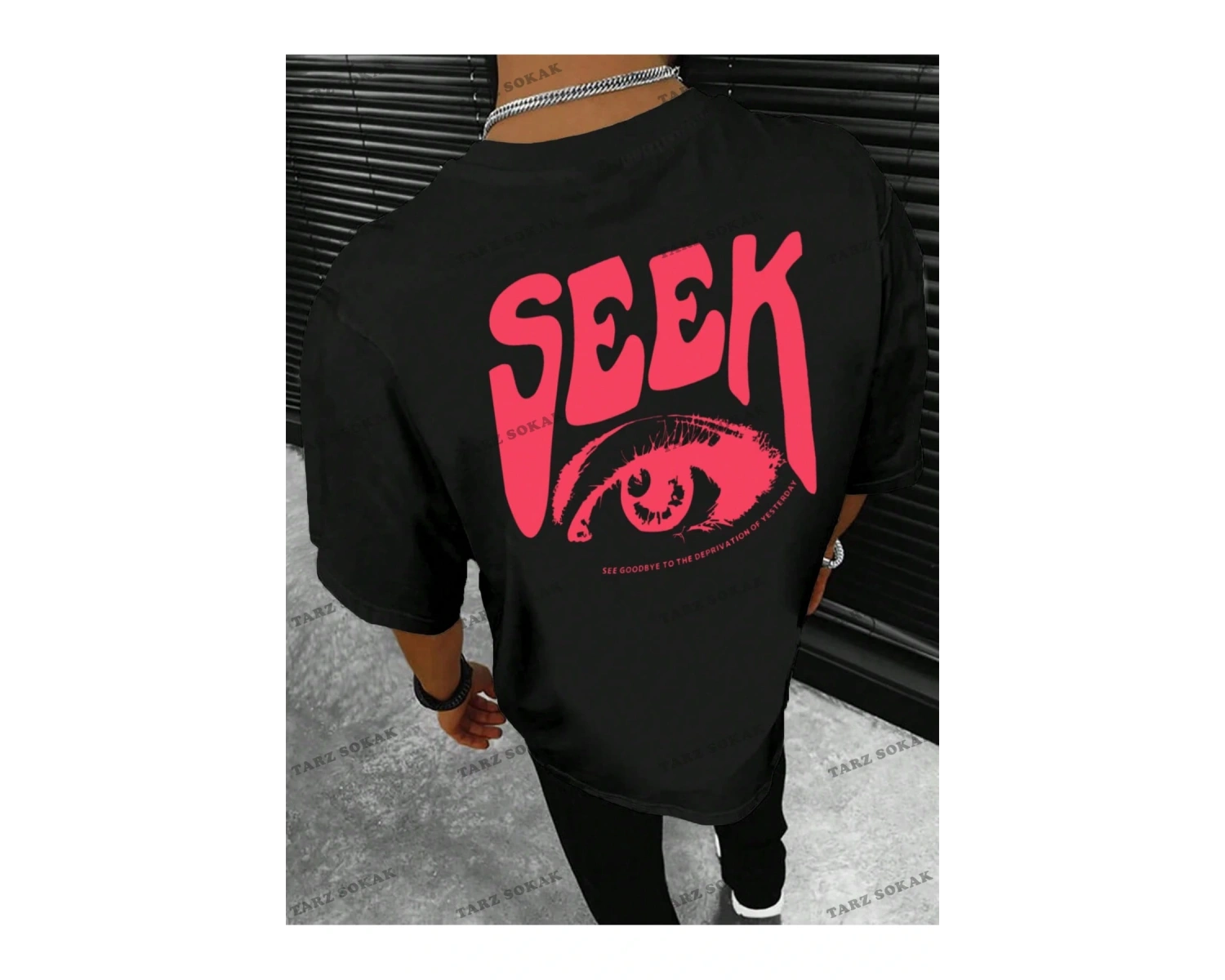 KOD Trend Homme Erkek Göz ve Slogan Grafikli Tişört