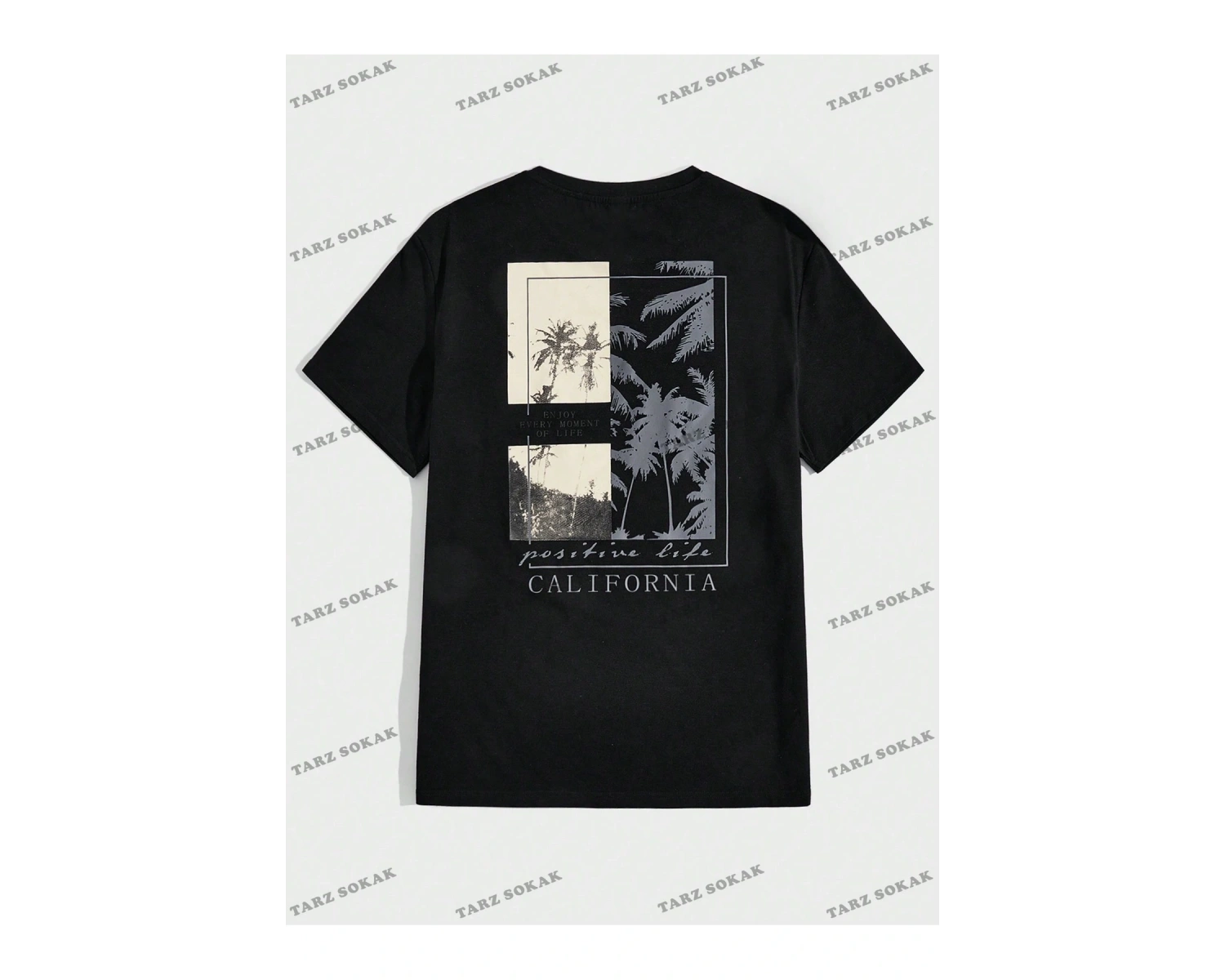 KOD Trend Homme Erkek Hindistan Cevizi Ağacı ve Harf Grafikli Tişört