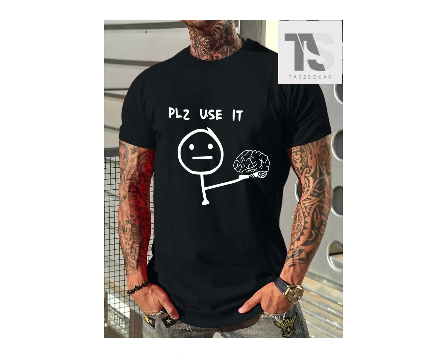 KOD Trend Homme Erkek Karikatür & Slogan Grafikli Tişört