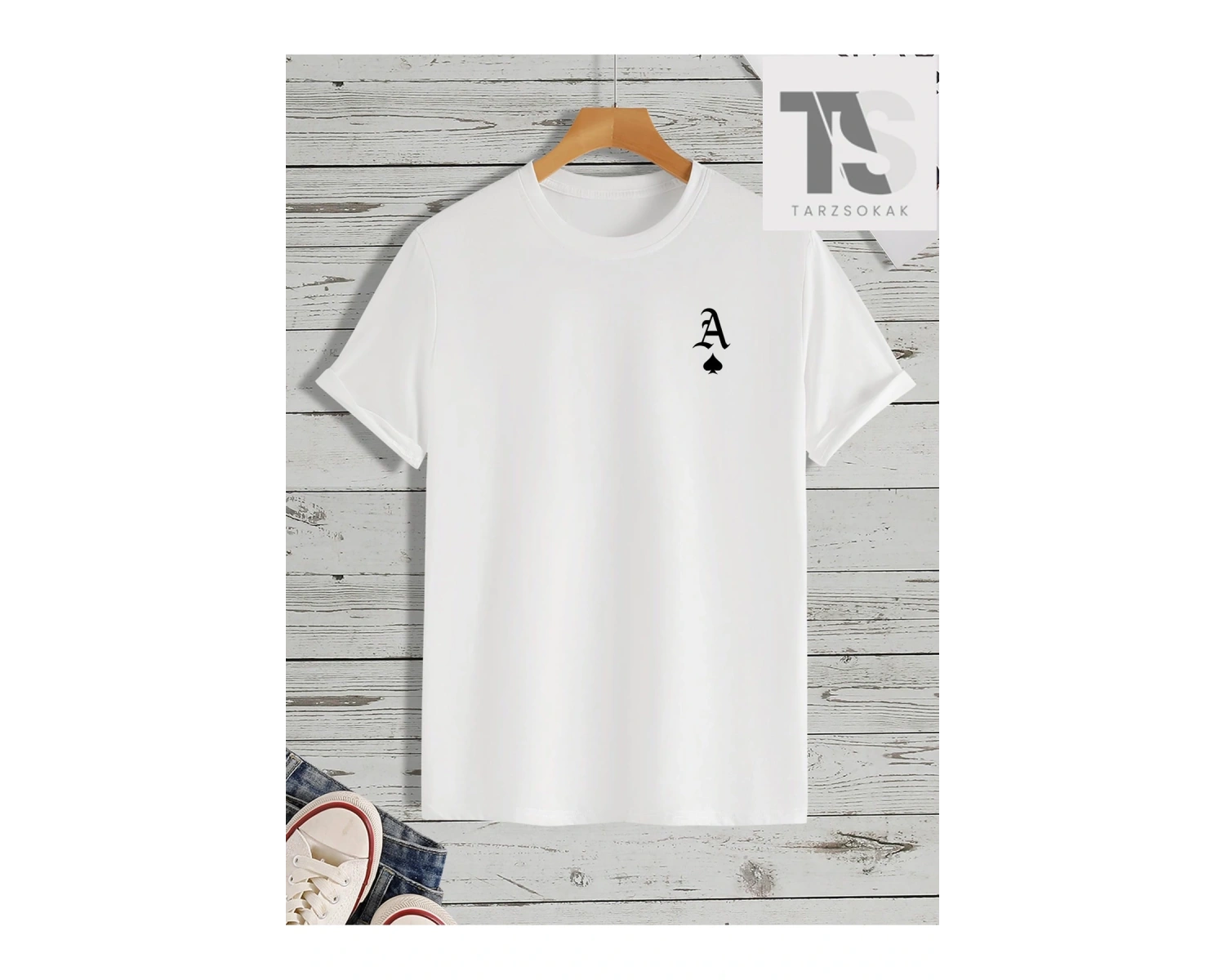 KOD Trend Homme Erkek Oyun Kartı Baskılı Tişört