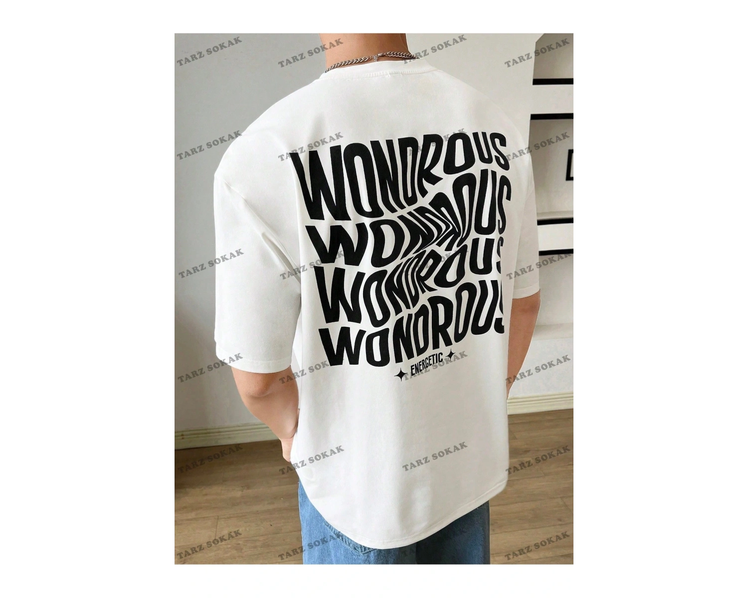 KOD Trend Hypemode Erkek Loose-Fit Letter Grafik Örme Tişört