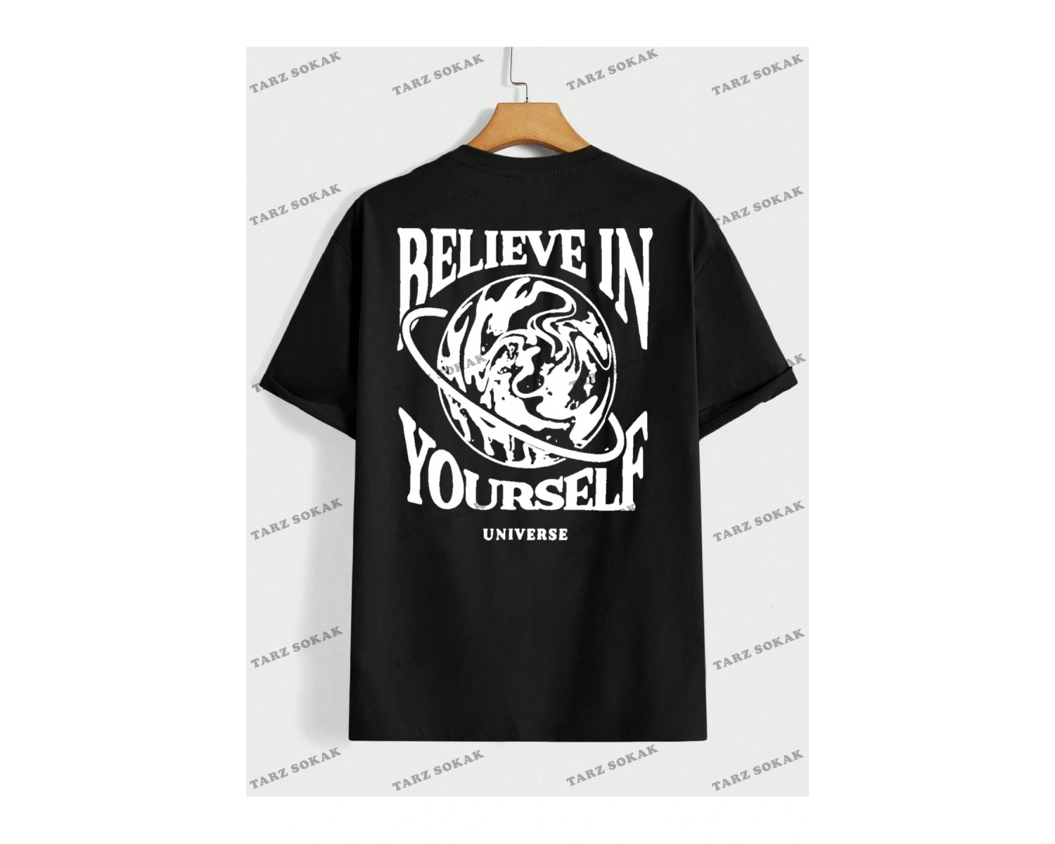 KOD Trend Hypemode Erkek Loose Fit Yuvarlak Yaka Baskılı Örme Tişört