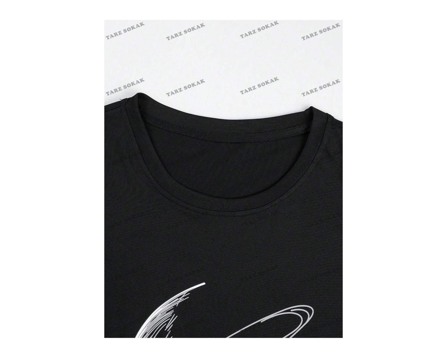 KOD Trend Hypemode Erkek Sloganı ve Gezegen Baskılı Tişört