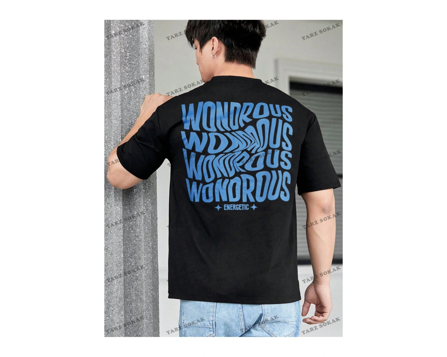 KOD Trend Hypemode Loose Fit Erkek Yazılı Baskılı Kısa Kollu Tişört