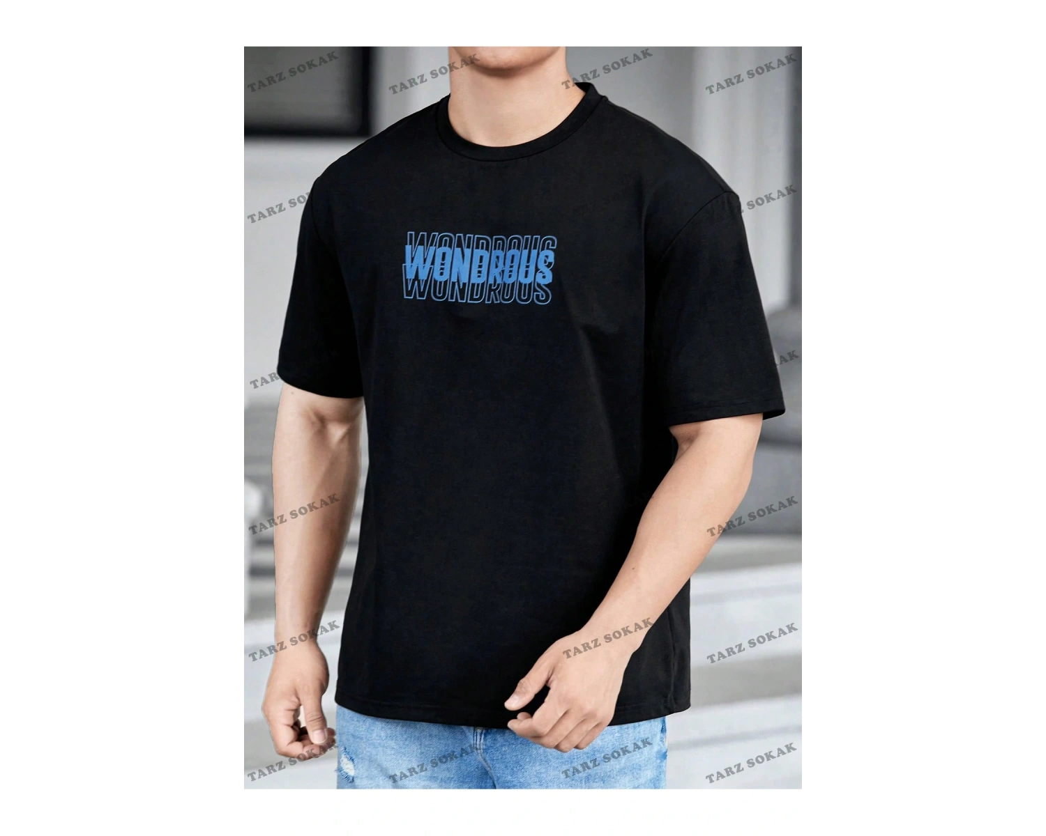 KOD Trend Hypemode Loose Fit Erkek Yazılı Baskılı Kısa Kollu Tişört