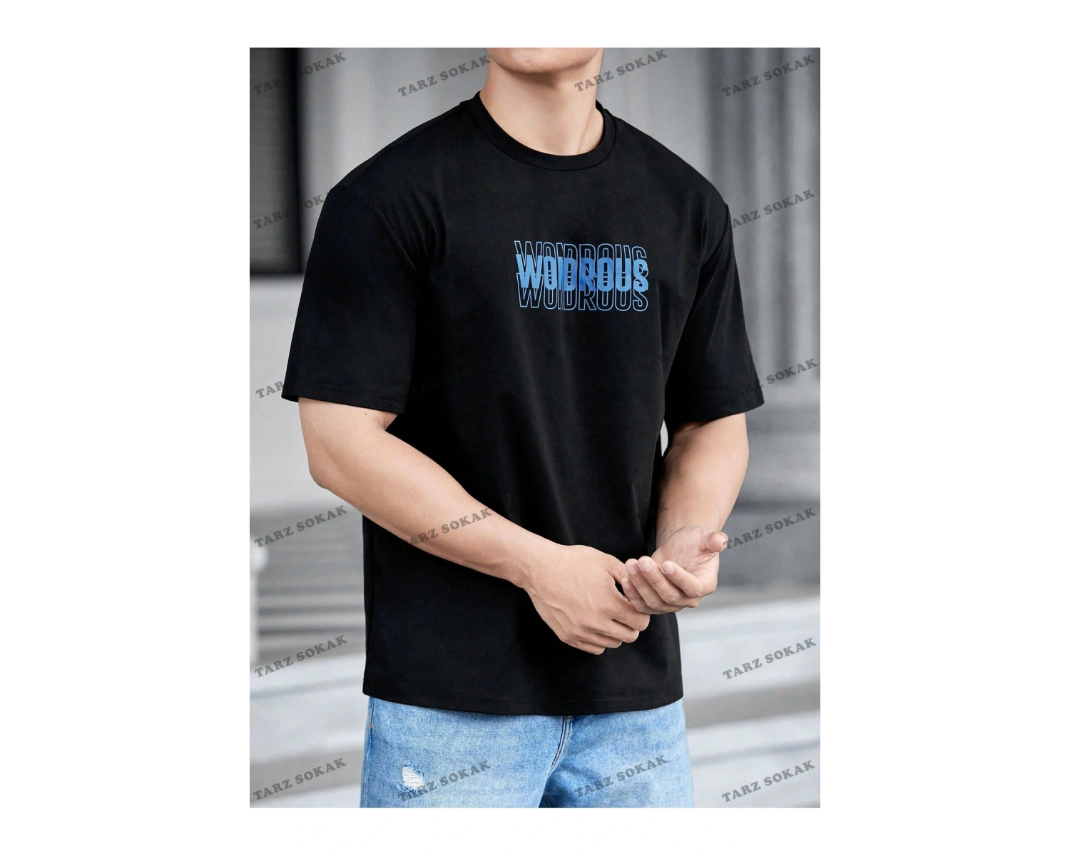 KOD Trend Hypemode Loose Fit Erkek Yazılı Baskılı Kısa Kollu Tişört