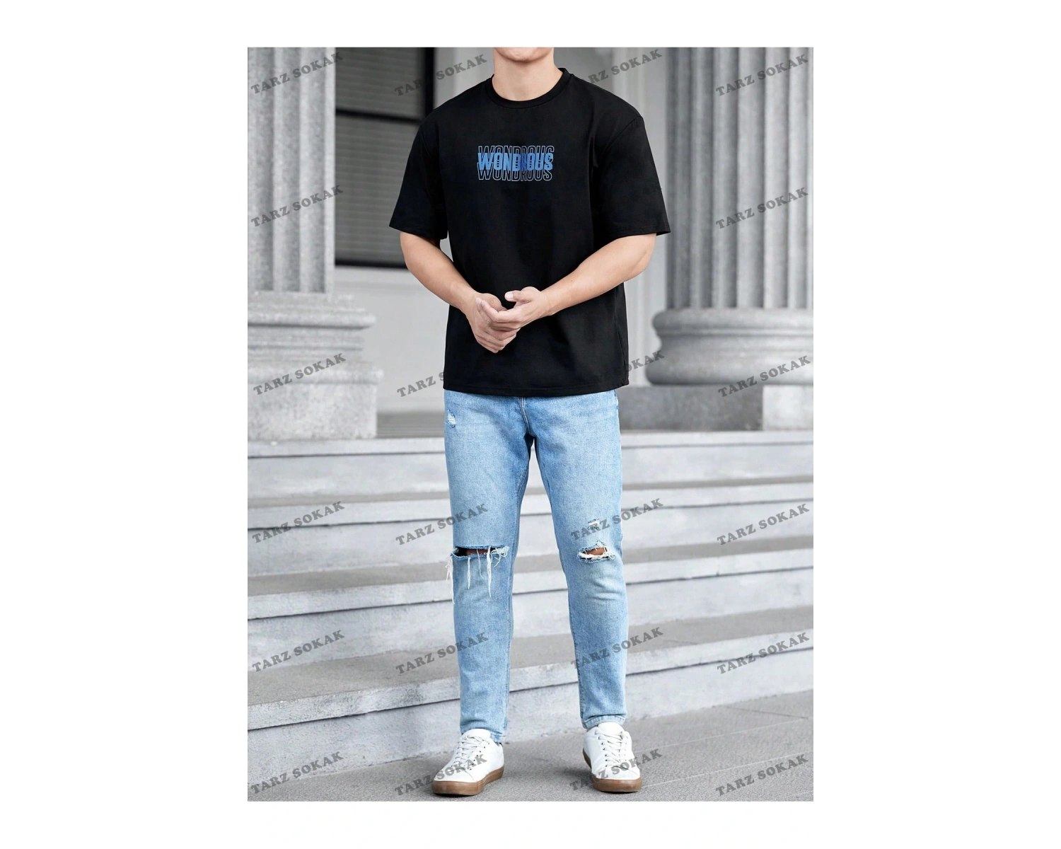 KOD Trend Hypemode Loose Fit Erkek Yazılı Baskılı Kısa Kollu Tişört