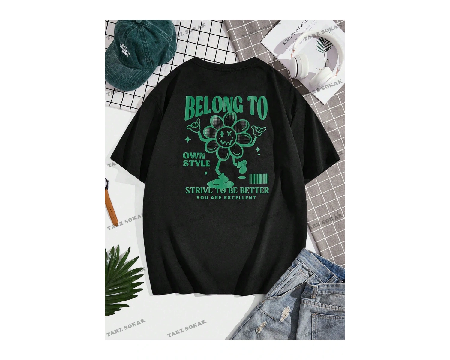 KOD Trend Hypemode Sloganlı Erkek Bol Kesim Karikatür Baskılı Gömlek