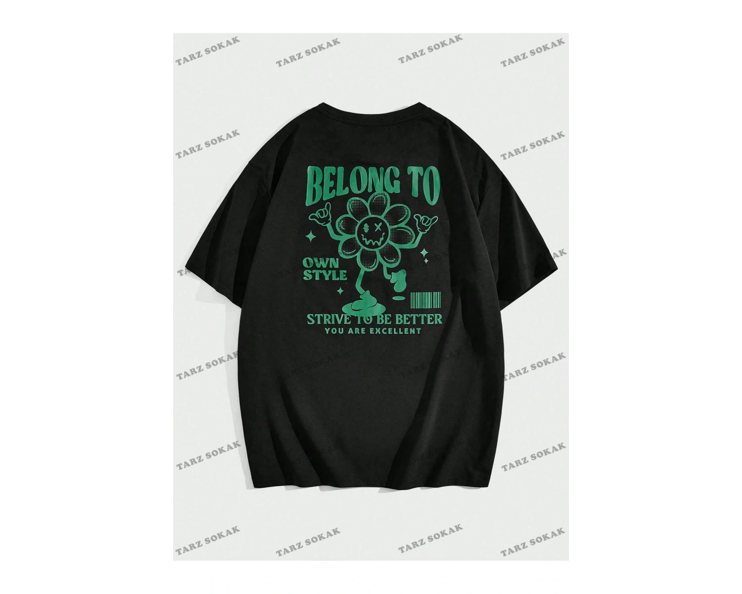 KOD Trend Hypemode Sloganlı Erkek Bol Kesim Karikatür Baskılı Gömlek