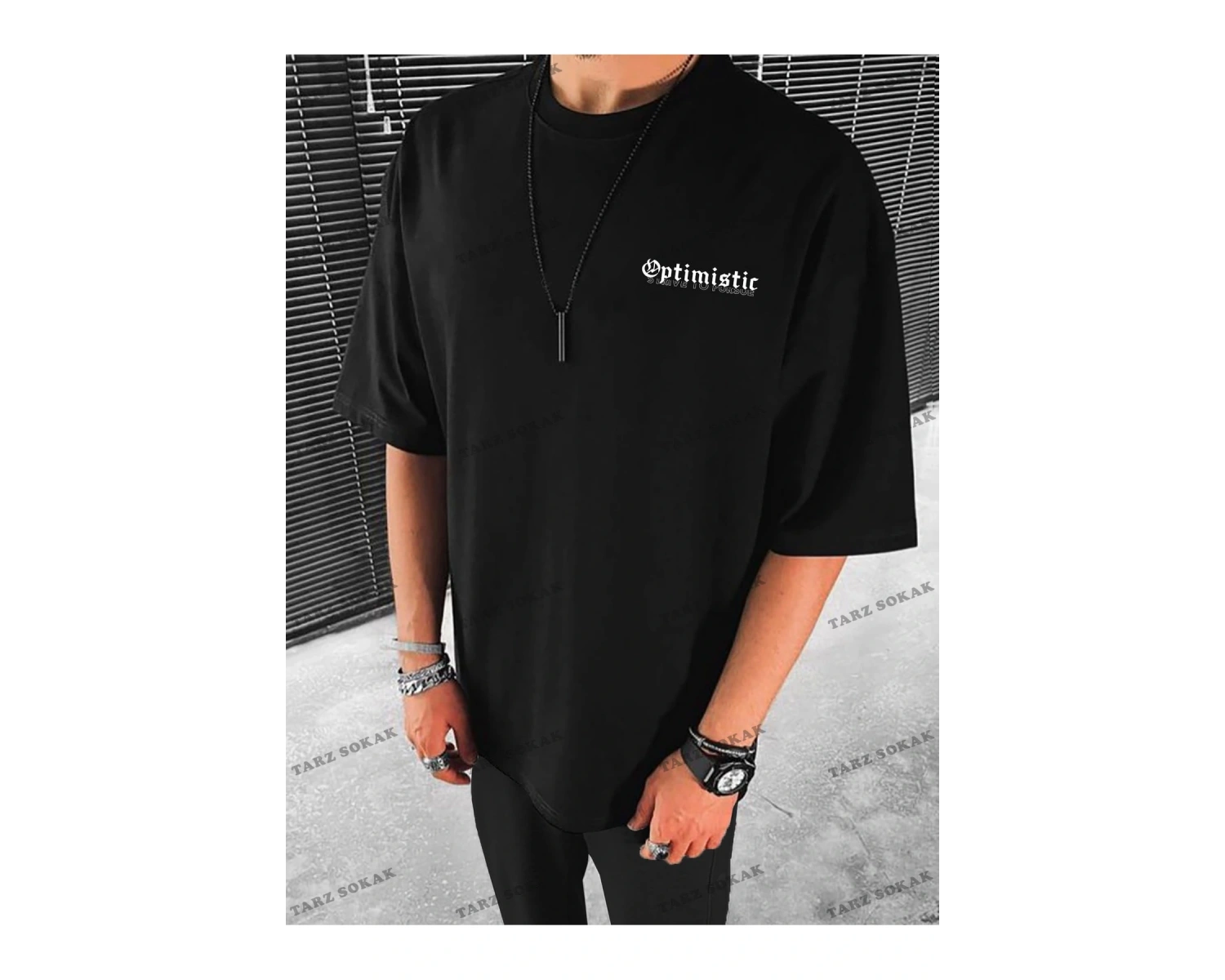 KOD Trend LEGND Erkek Çiçek & Slogan Grafikli Tişört