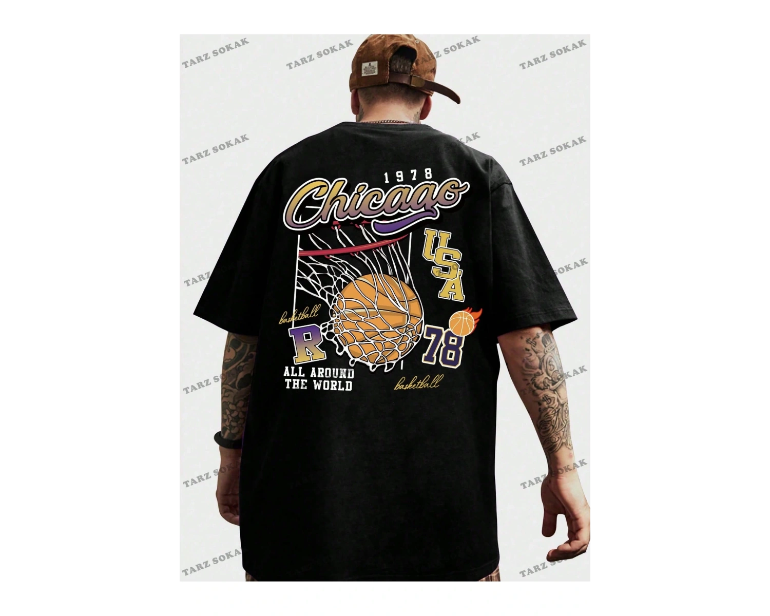 KOD Trend Prep Erkek Basketbol ve Letter Grafikli Tişört