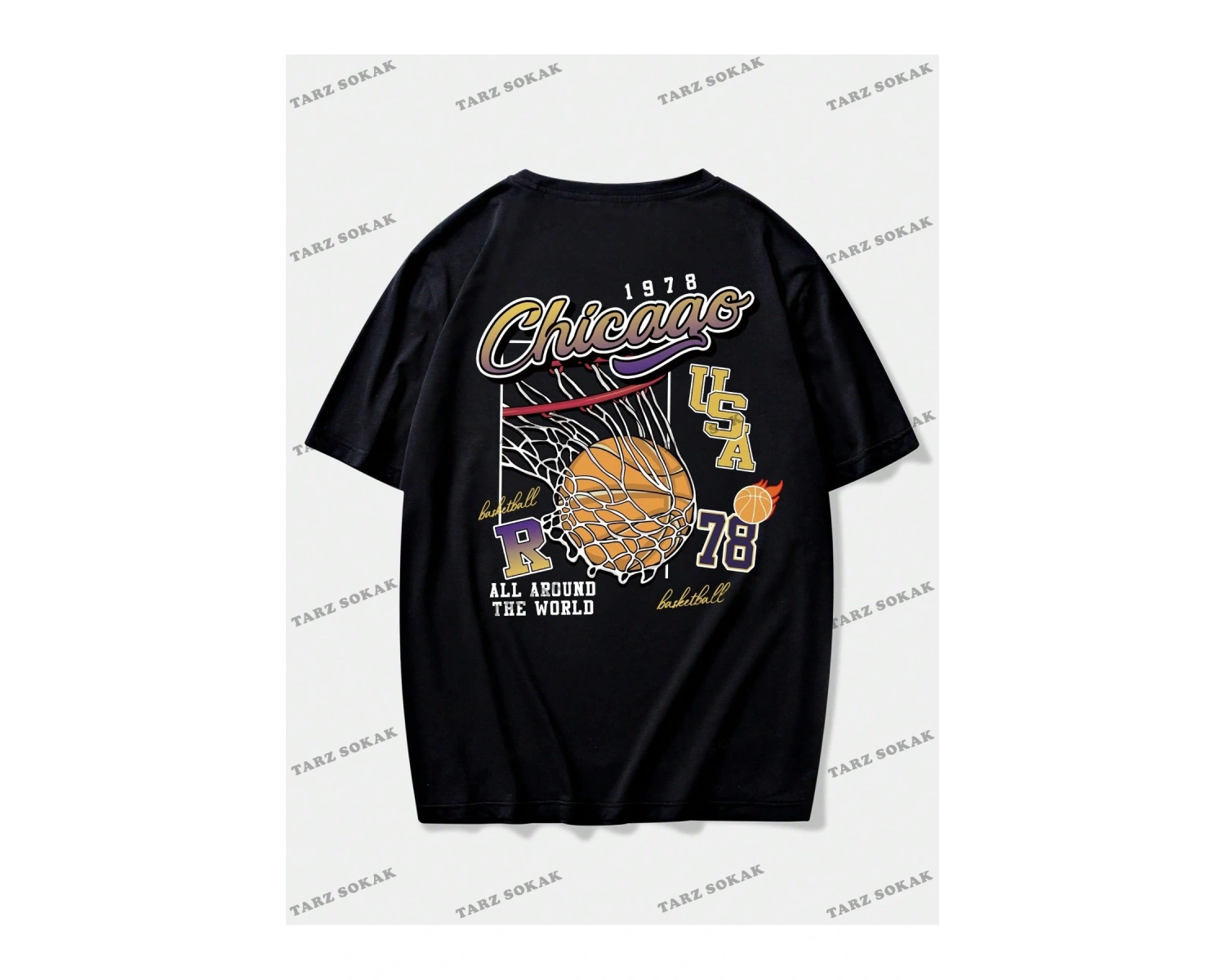 KOD Trend Prep Erkek Basketbol ve Letter Grafikli Tişört