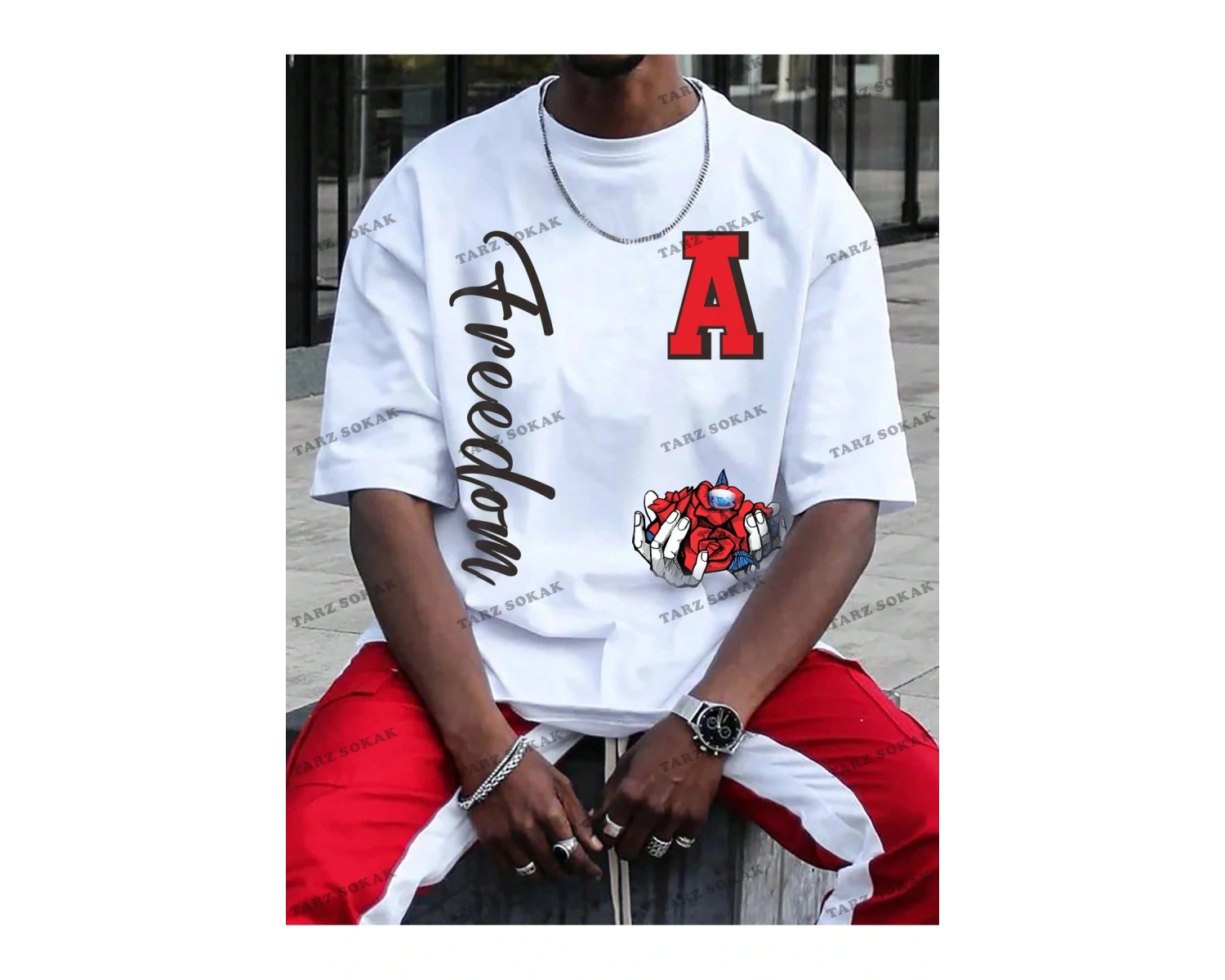 KOD Trend Sporsity Erkek Mektup Grafikli Tişört