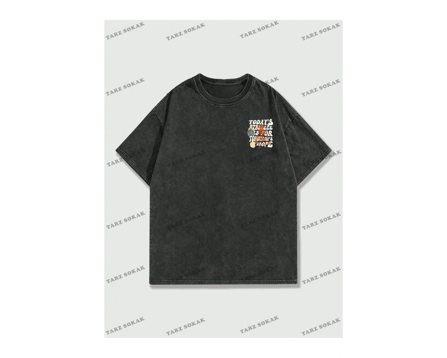 KOD Trend Street Life Erkek Grafik Baskı Yuvarlak Yaka Kısa Kollu Tişört