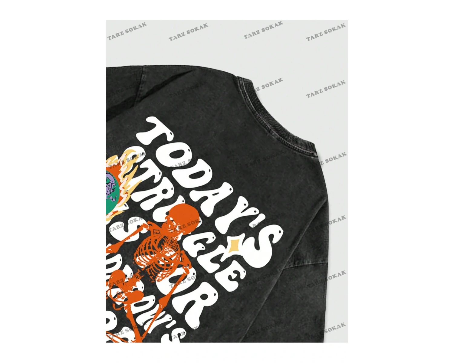 KOD Trend Street Life Erkek Grafik Baskı Yuvarlak Yaka Kısa Kollu Tişört