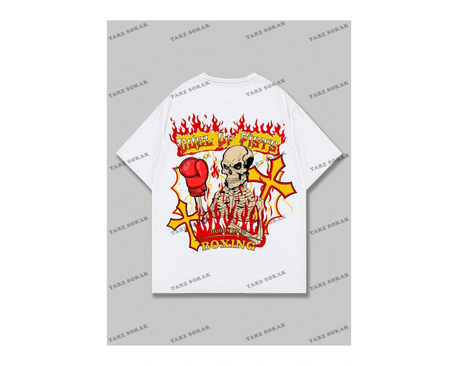 KOD Trend Street Life Erkek Kafatası ve Harf Grafikli Tişört