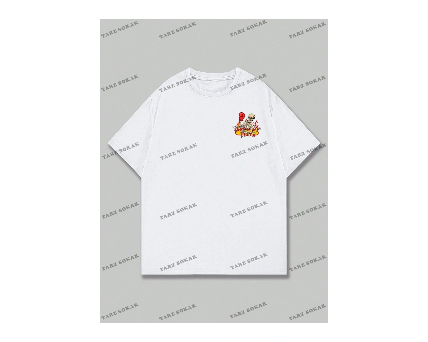 KOD Trend Street Life Erkek Kafatası ve Harf Grafikli Tişört