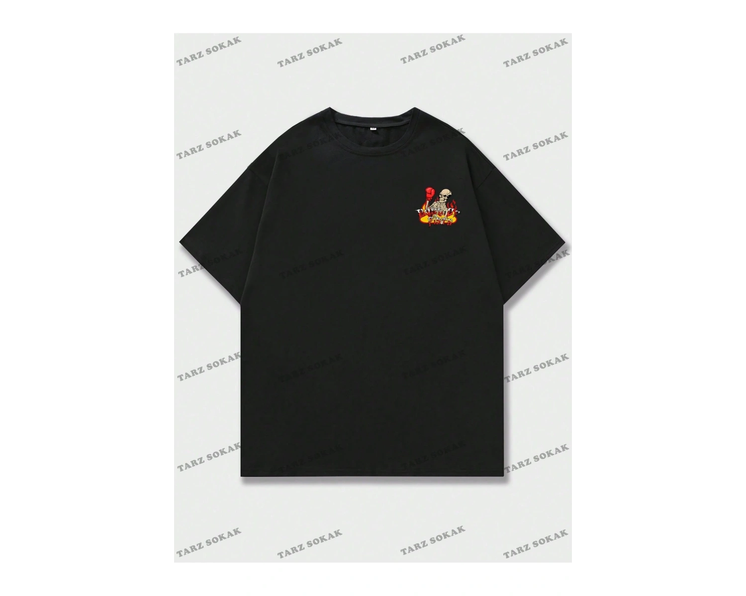 KOD Trend Street Life Erkek Kafatası ve Harf Grafikli Tişört