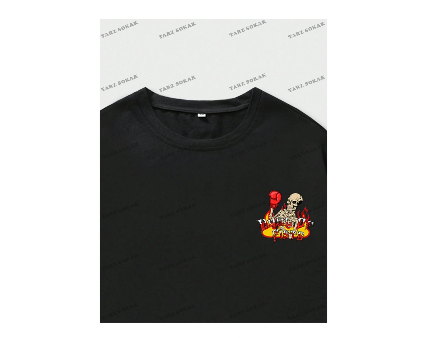 KOD Trend Street Life Erkek Kafatası ve Harf Grafikli Tişört